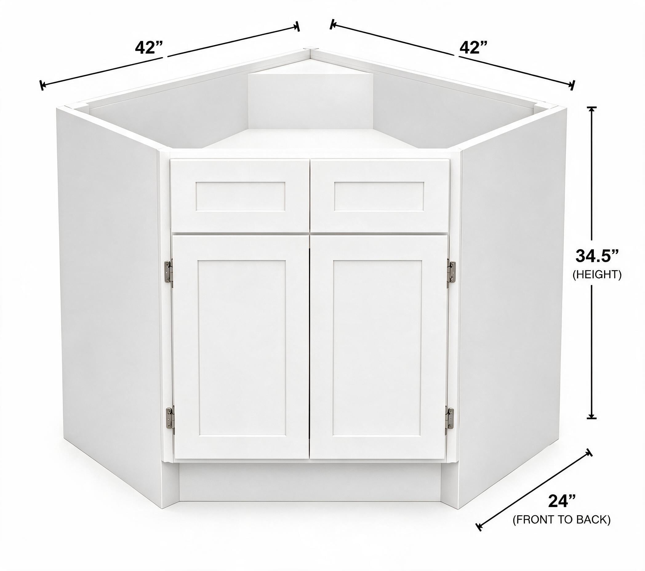 White Shaker - Corner Sink Base CSB42 (SBA42)