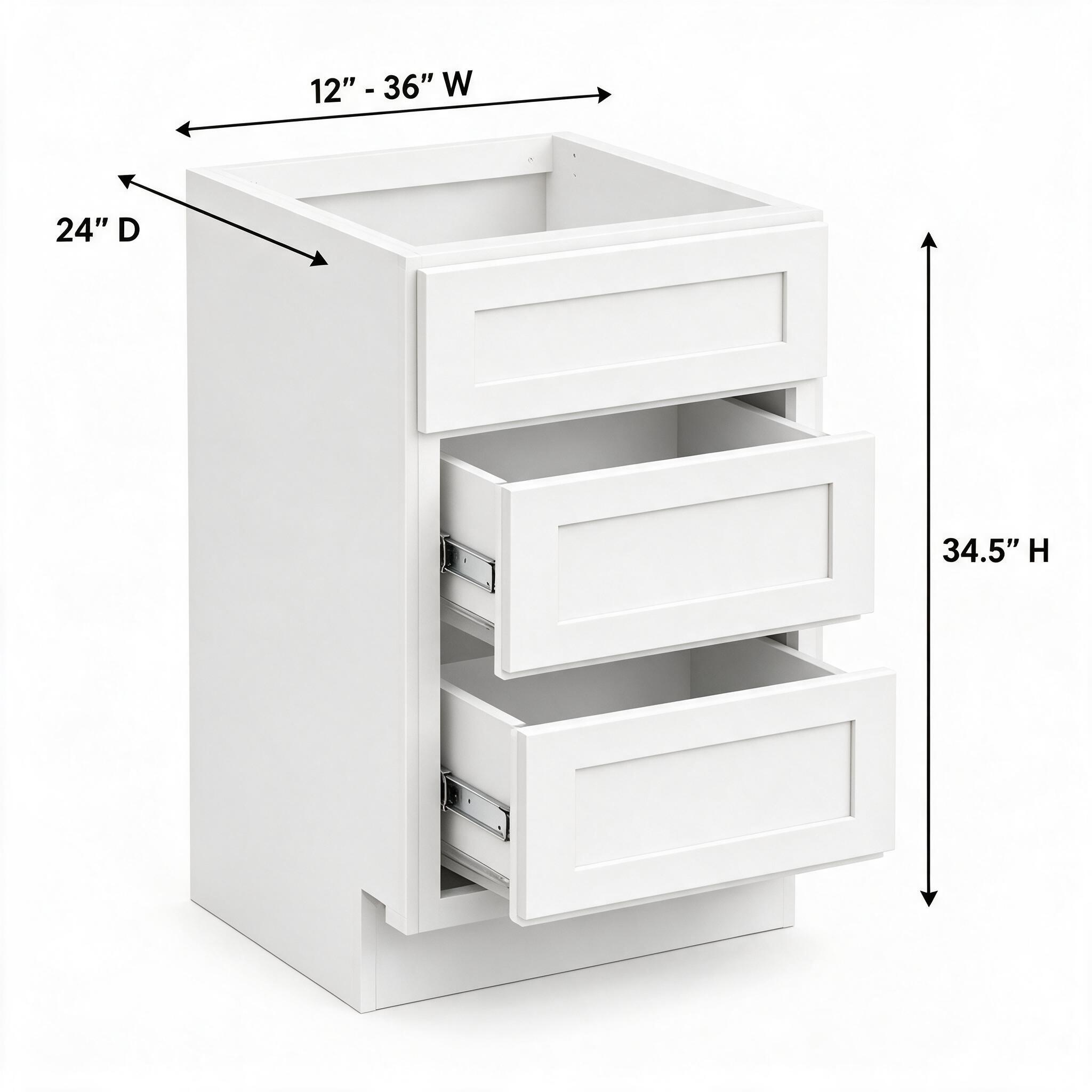 White Shaker - Drawer Base DB12