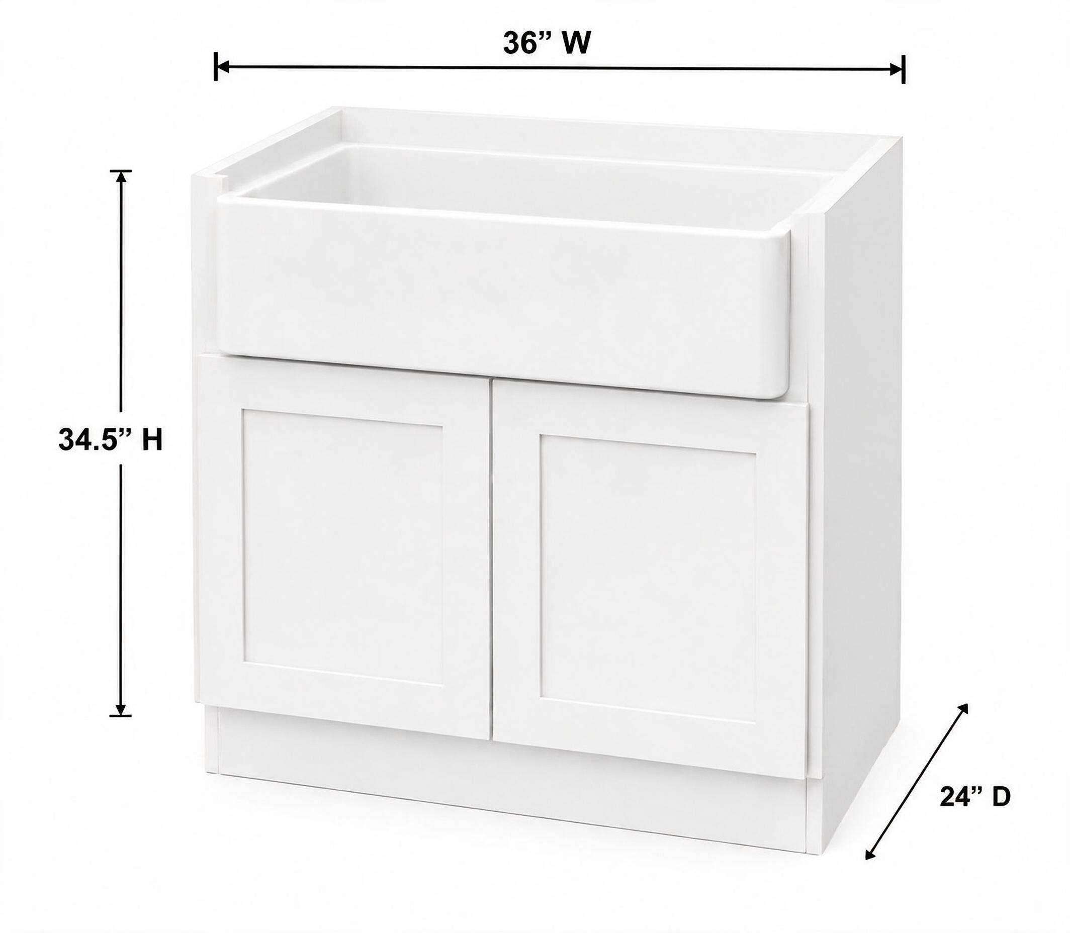 White Shaker - Farmhouse Sink Base FSB36