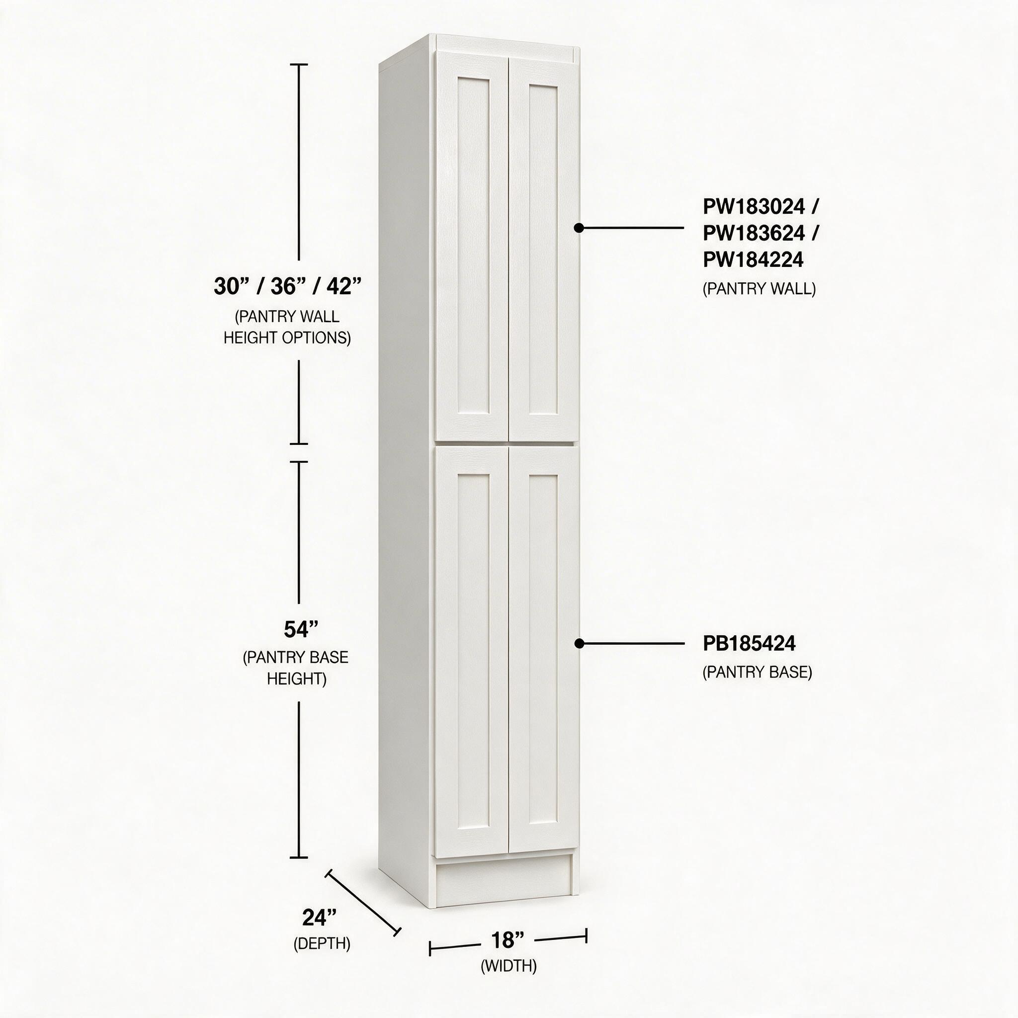 White Shaker - Pantry Base PB185424