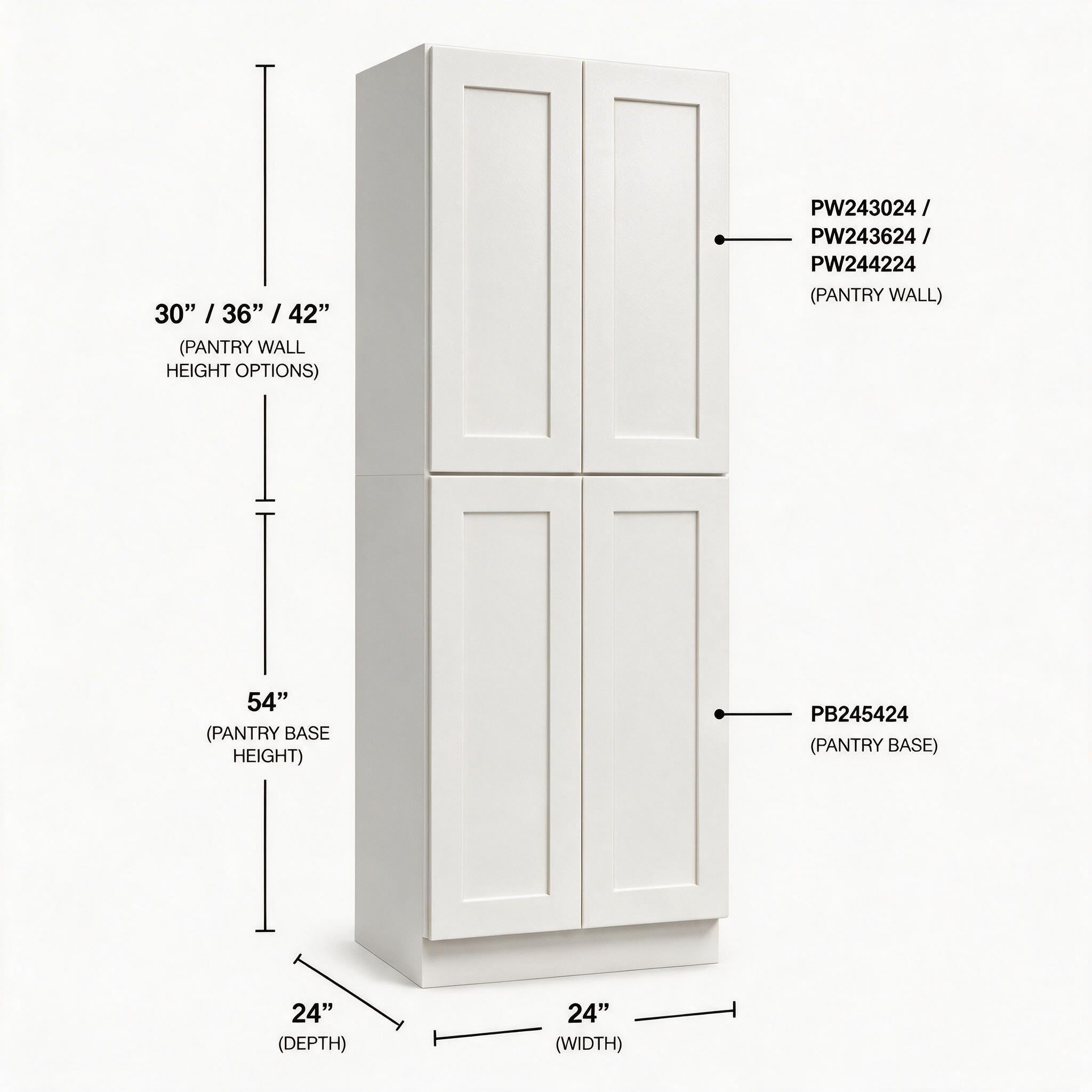 White Shaker - Pantry Base PB245424