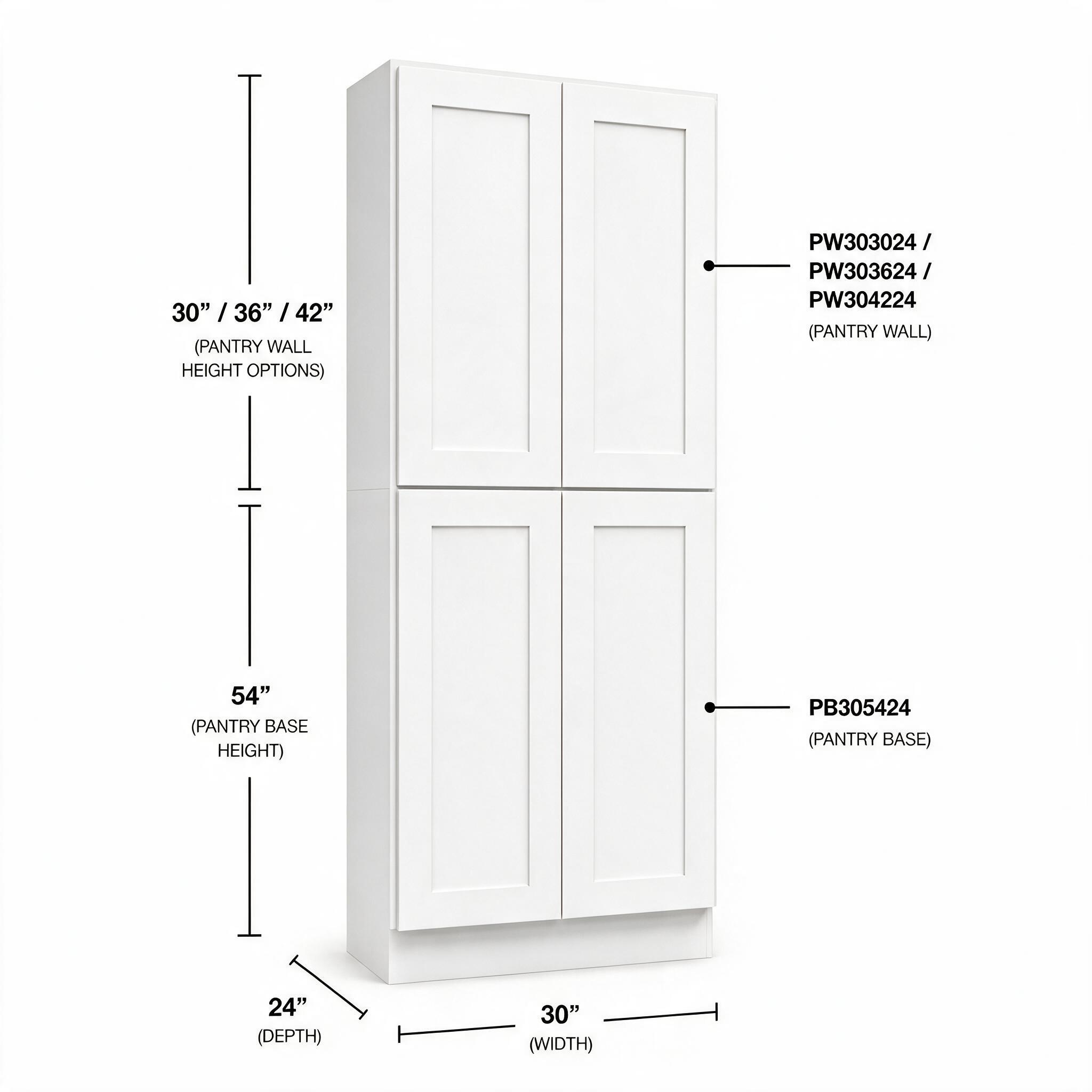 White Shaker - Pantry Base PB305424