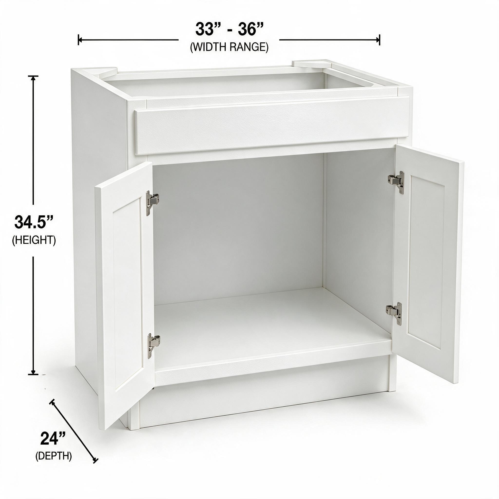 White Shaker - Sink Base SB33