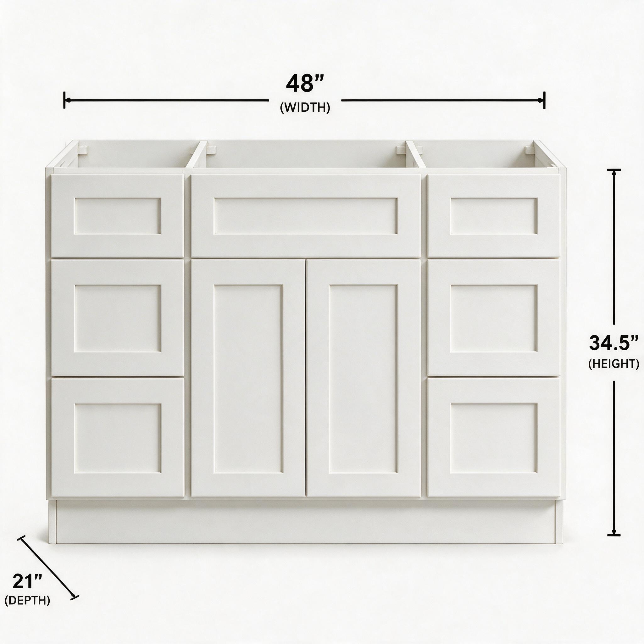 White Shaker - Vanity Combo (21"Depth) VSDB48