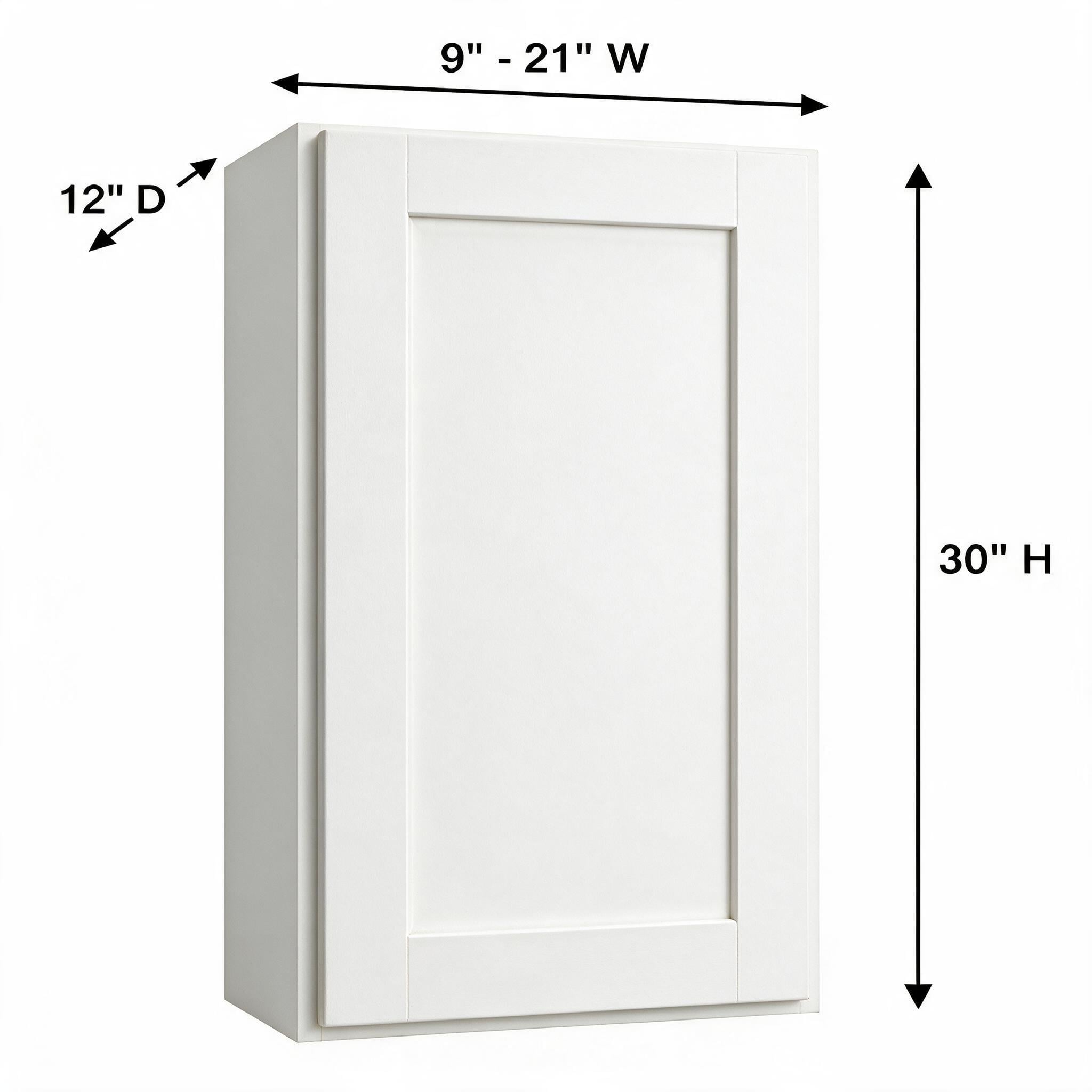 White Shaker - Wall End (12"Depth) WEC1230