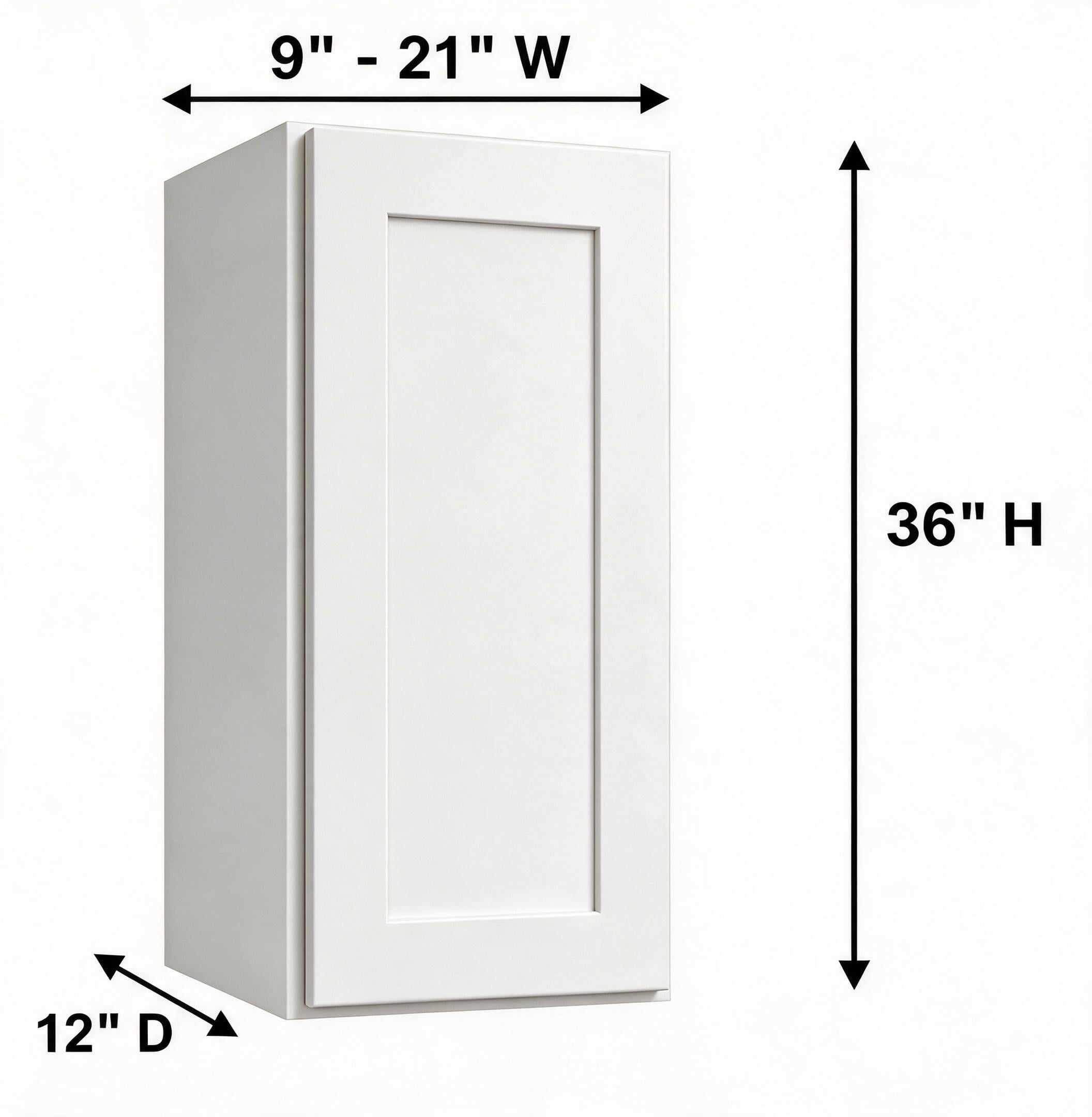 White Shaker - Wall End (12"Depth) WEC1236