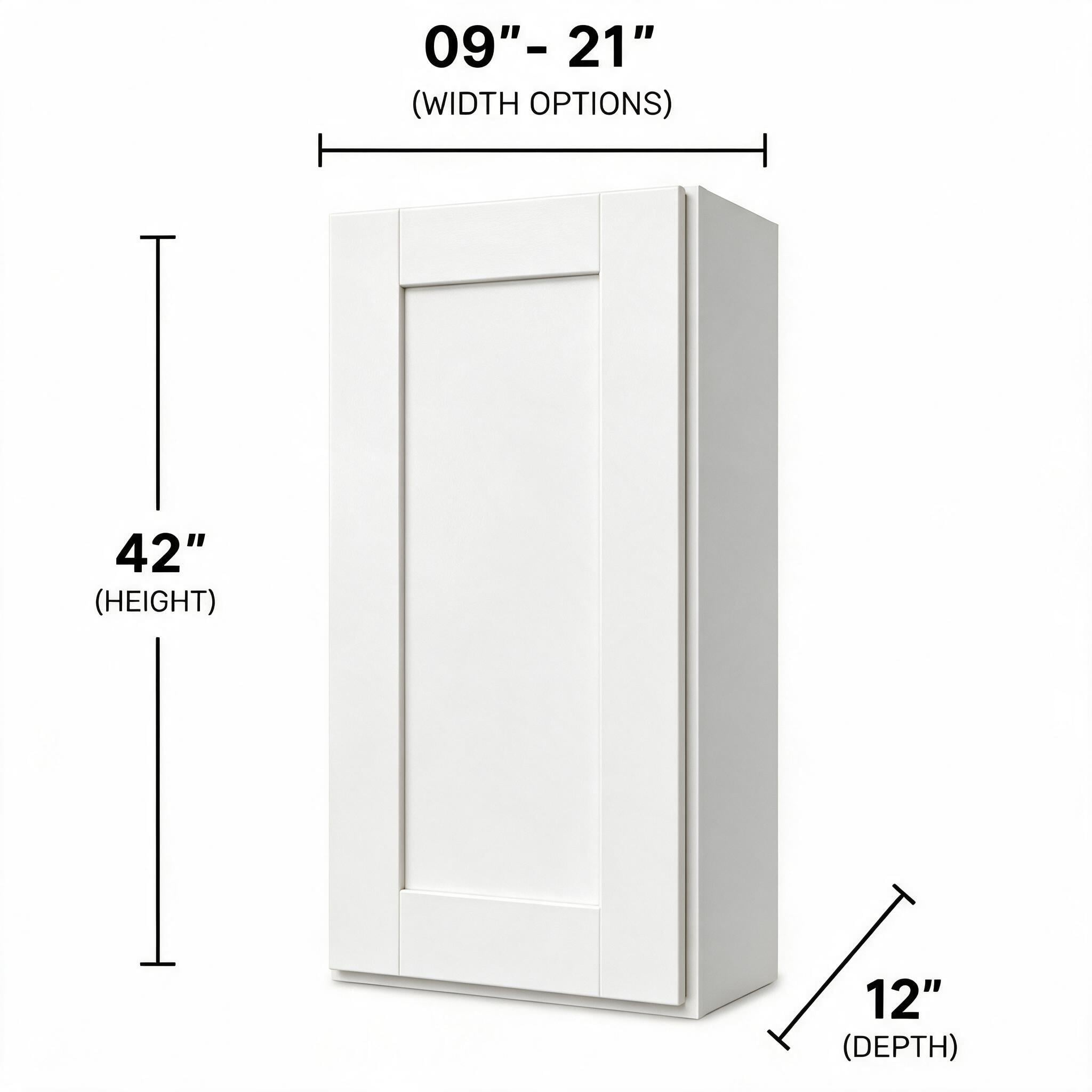 White Shaker - Wall End (12"Depth) WEC1242