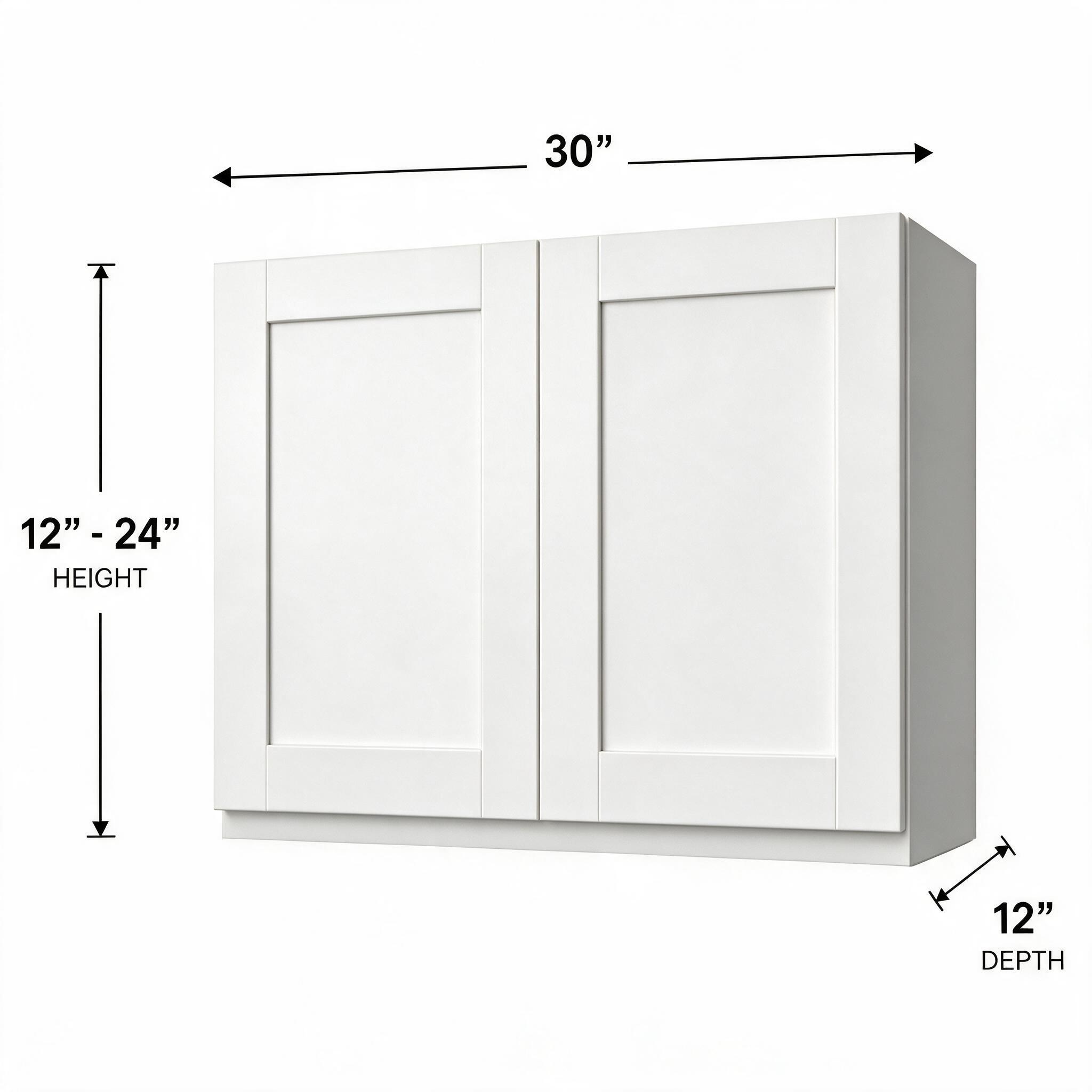 White Shaker - Wall Bridge (12"Depth) W3012