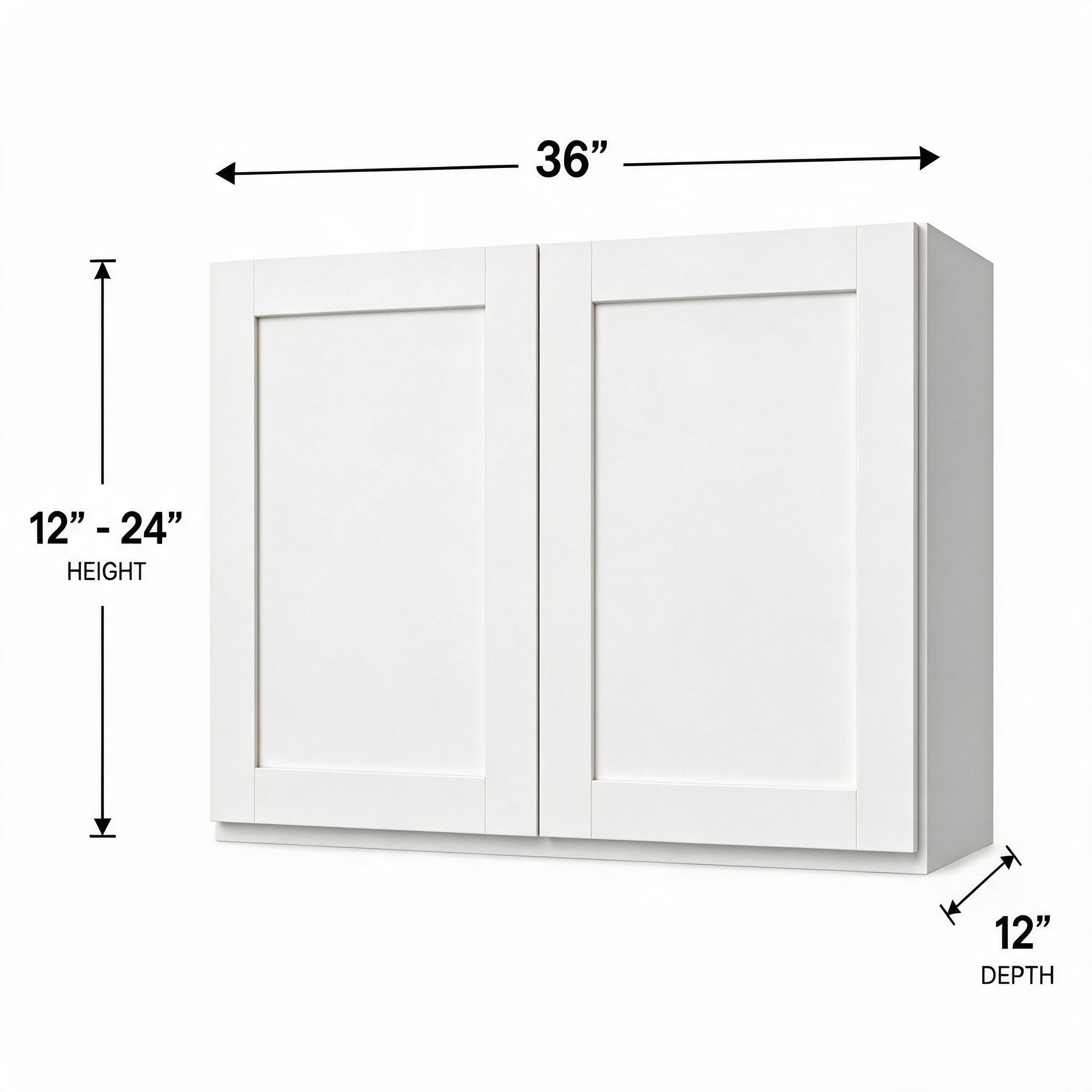 White Shaker - Wall Bridge (12"Depth) W3612