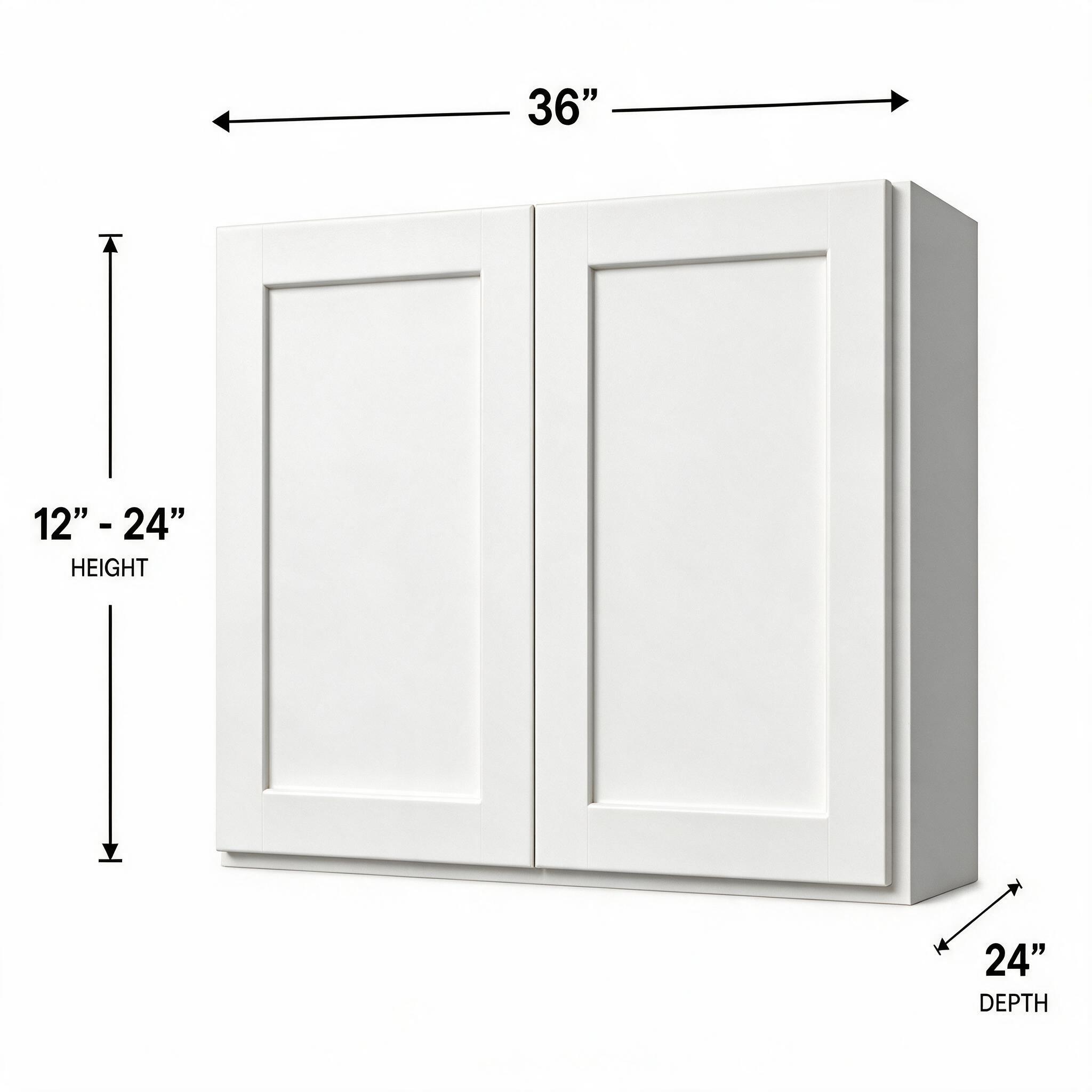 White Shaker - Wall Bridge (24"Depth) W361524
