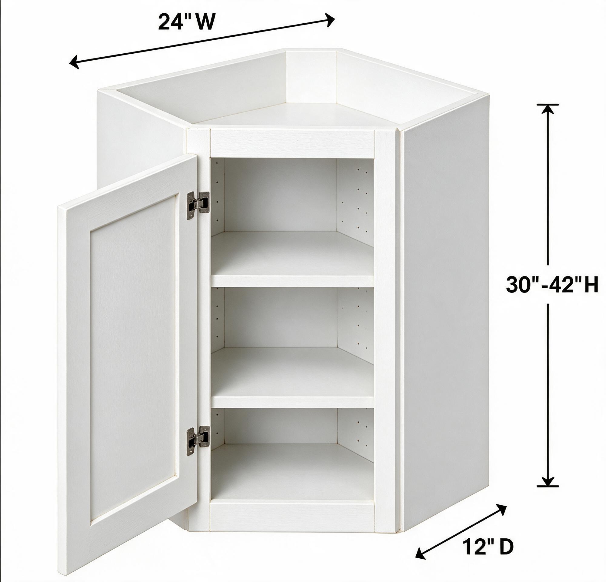White Shaker - Wall Diagonal (12"Depth) WDC2430