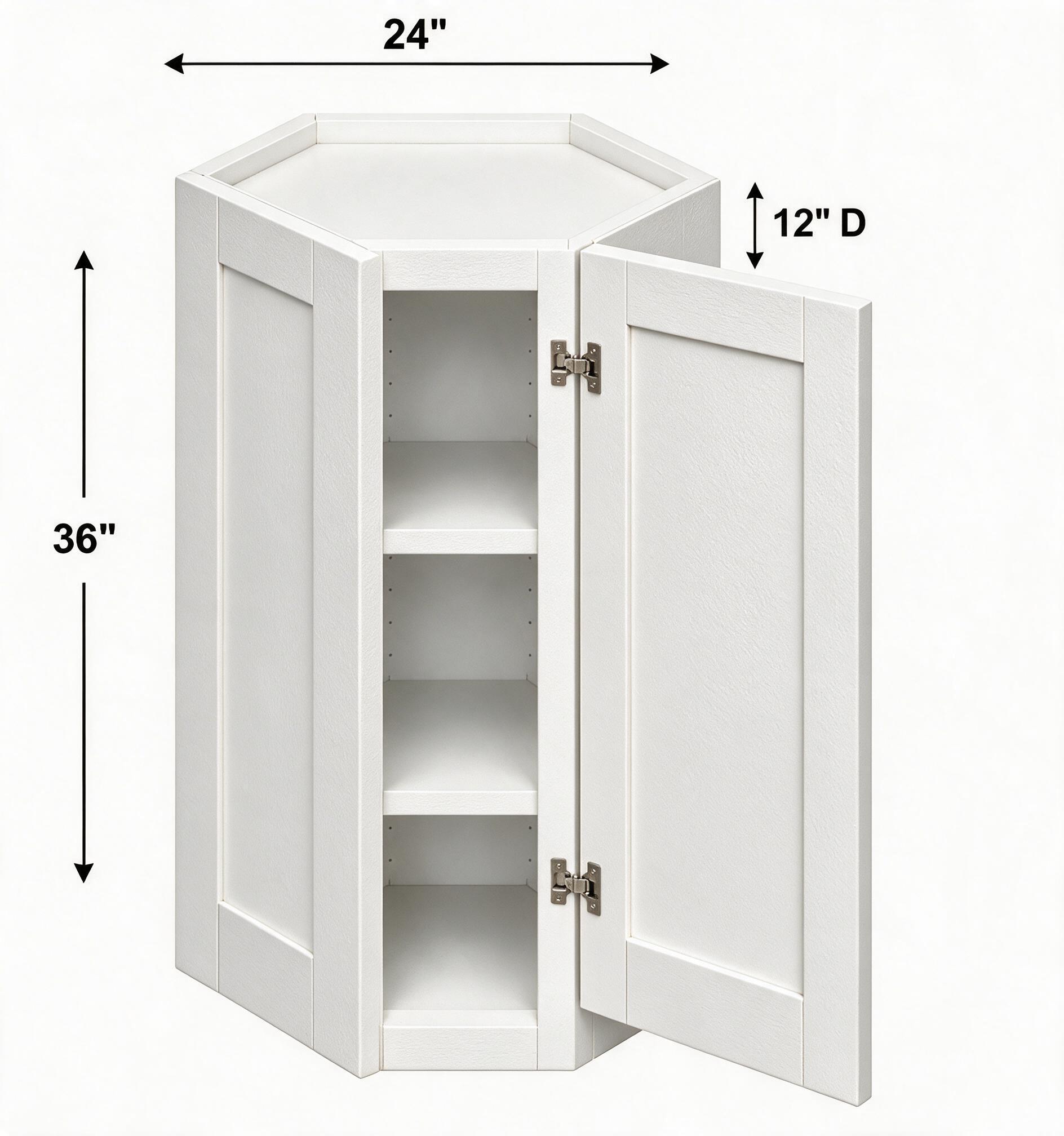 White Shaker - Wall Diagonal (12"Depth) WDC2436