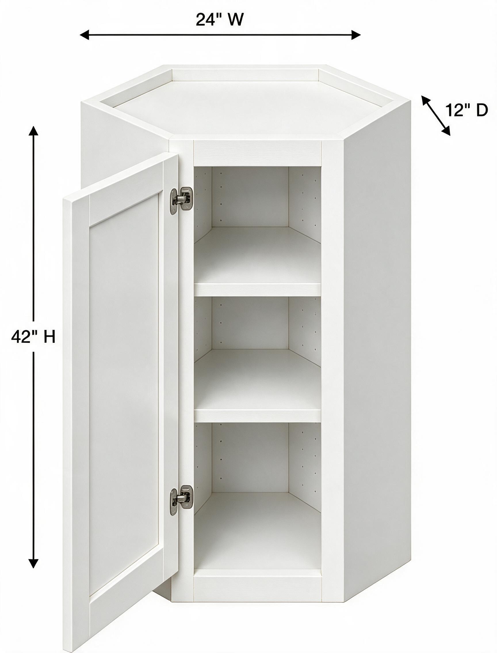 White Shaker - Wall Diagonal (12"Depth) WDC2442