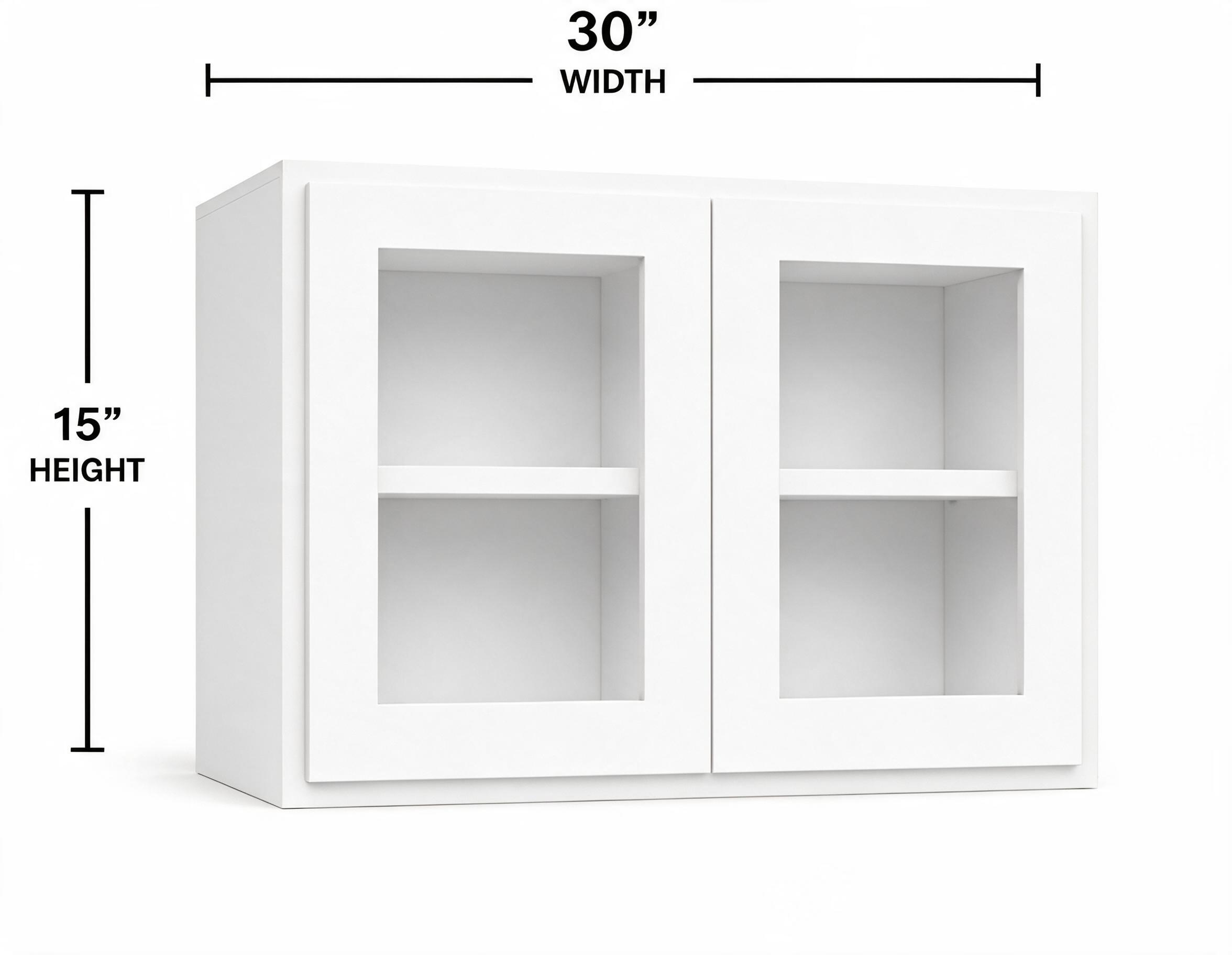 White Shaker - Wall Glass WG3015 (2 DOORS INCLUDED)