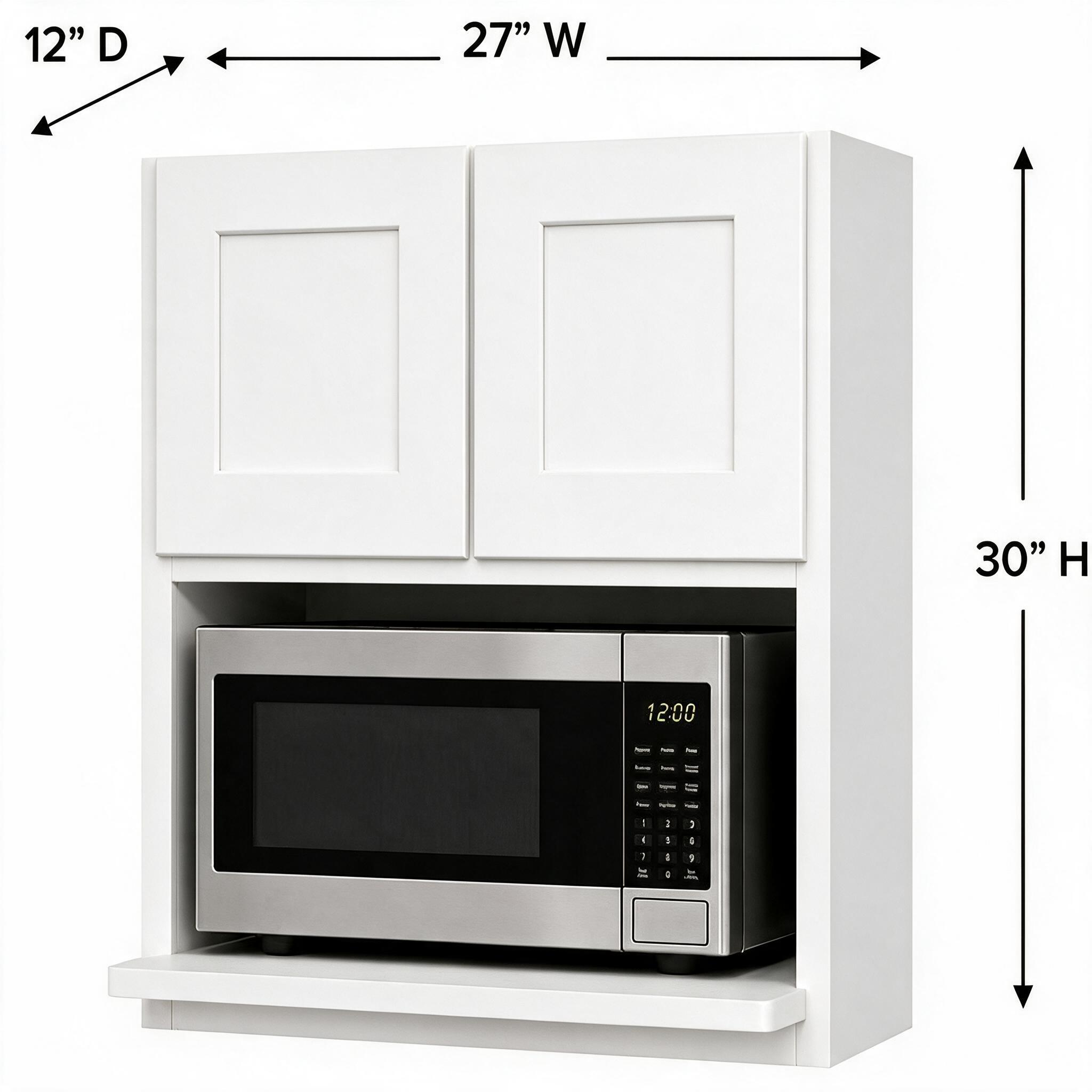 White Shaker - Wall Microwave (12"Depth) WM2730