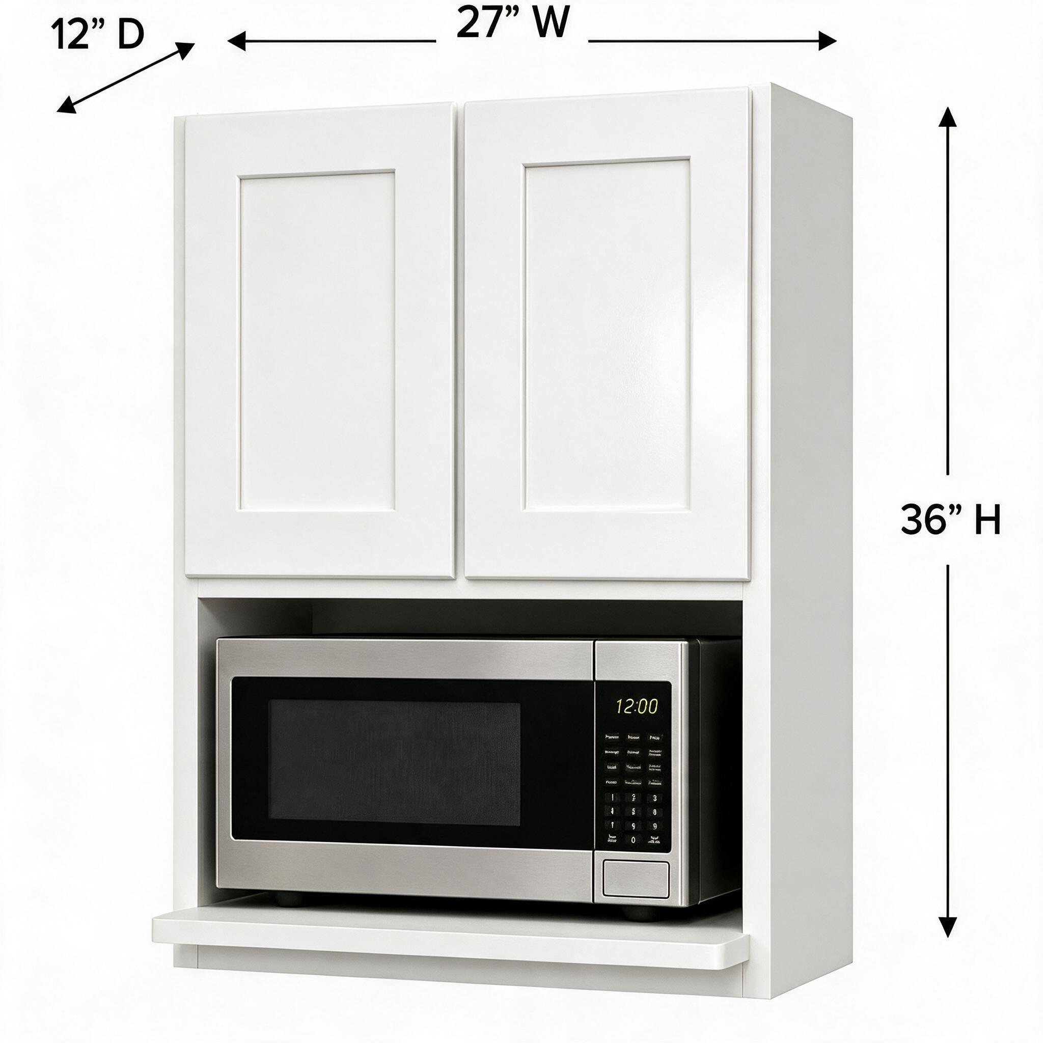 White Shaker - Wall Microwave (12"Depth) WM2736