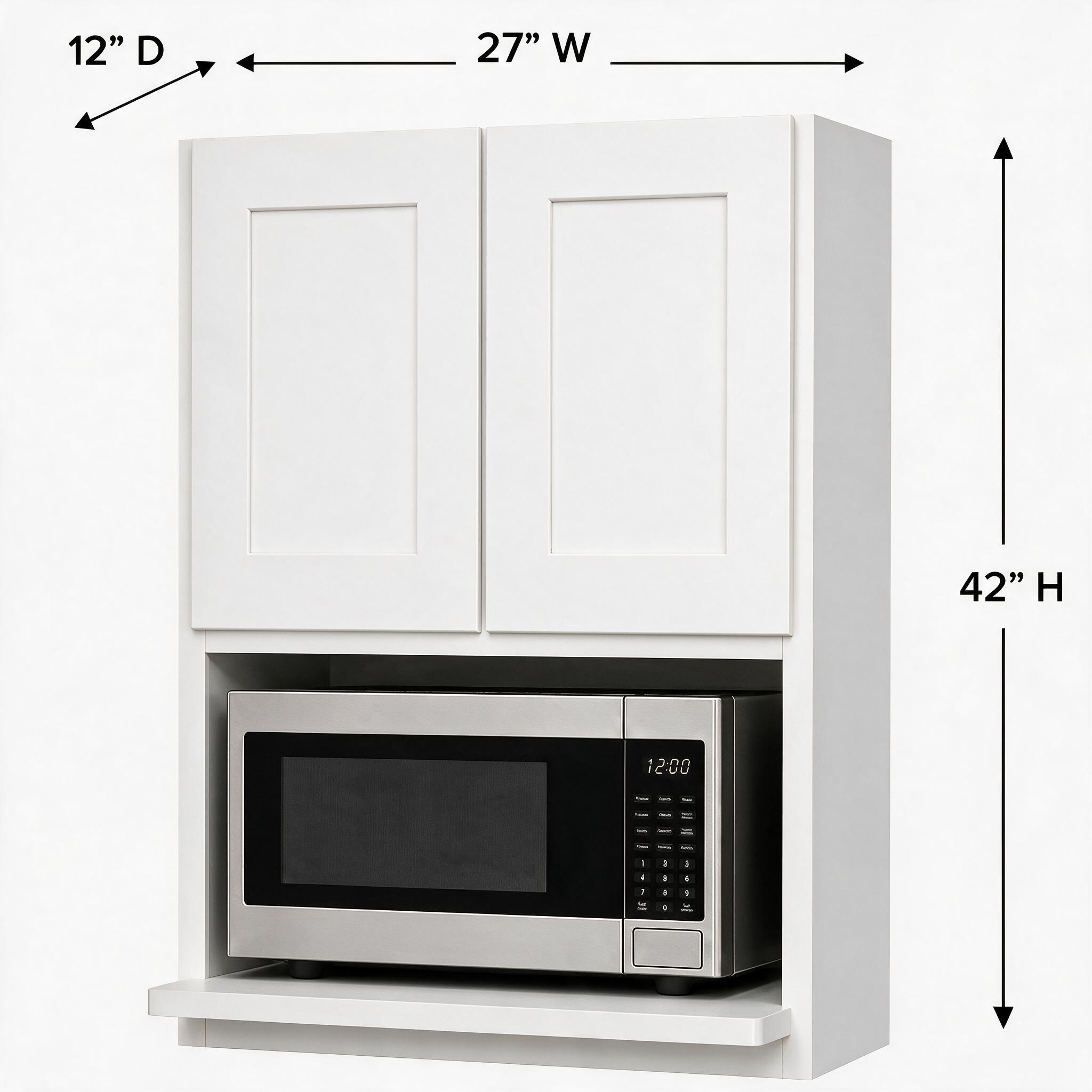 White Shaker - Wall Microwave (12"Depth) WM2742