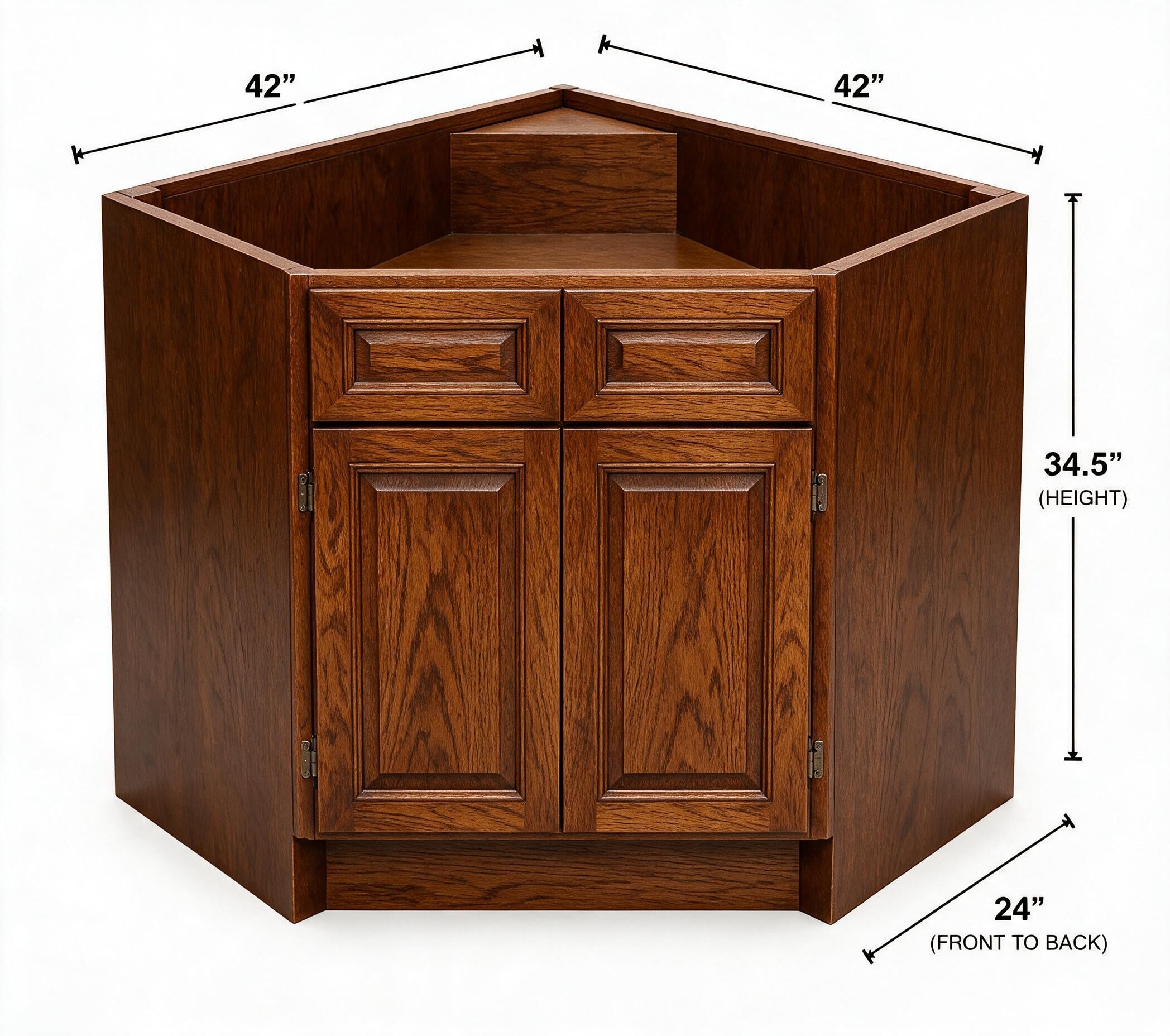 Dark Caramel - Corner Sink Base CSB42 (SBA42)