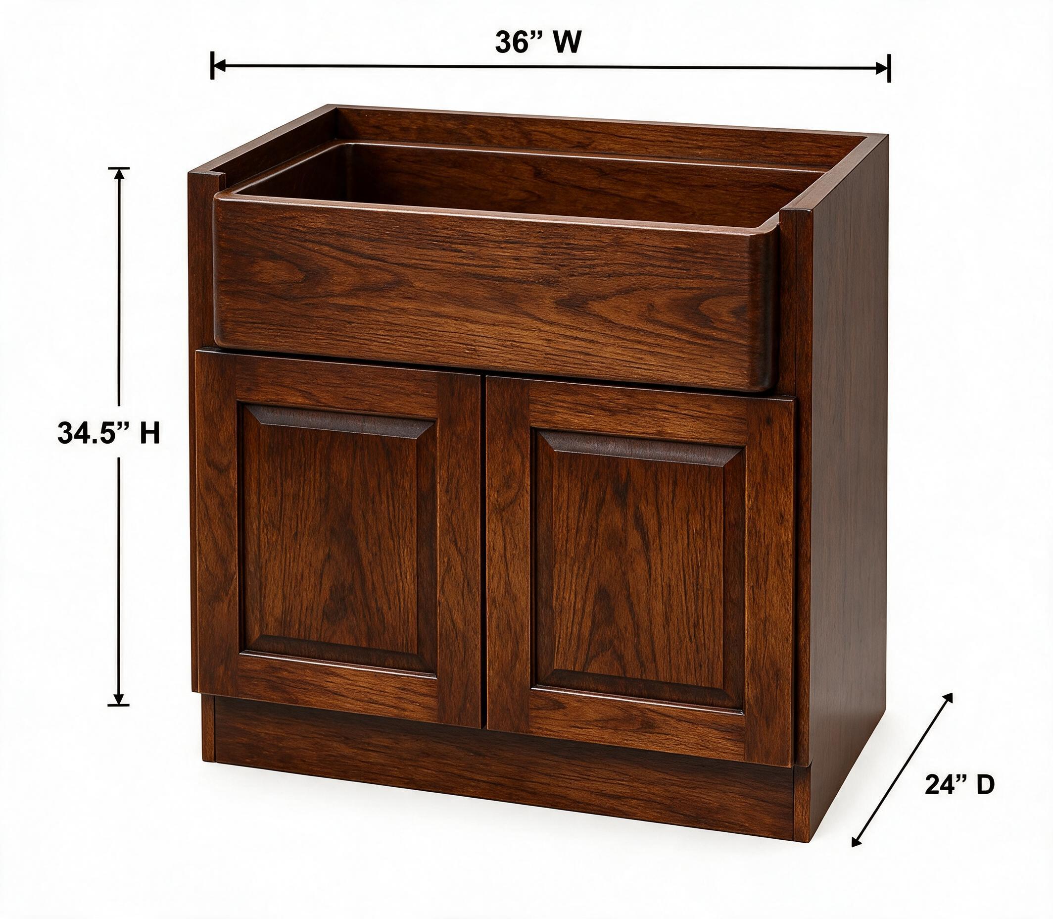 Dark Caramel - Farmhouse Sink Base FSB36