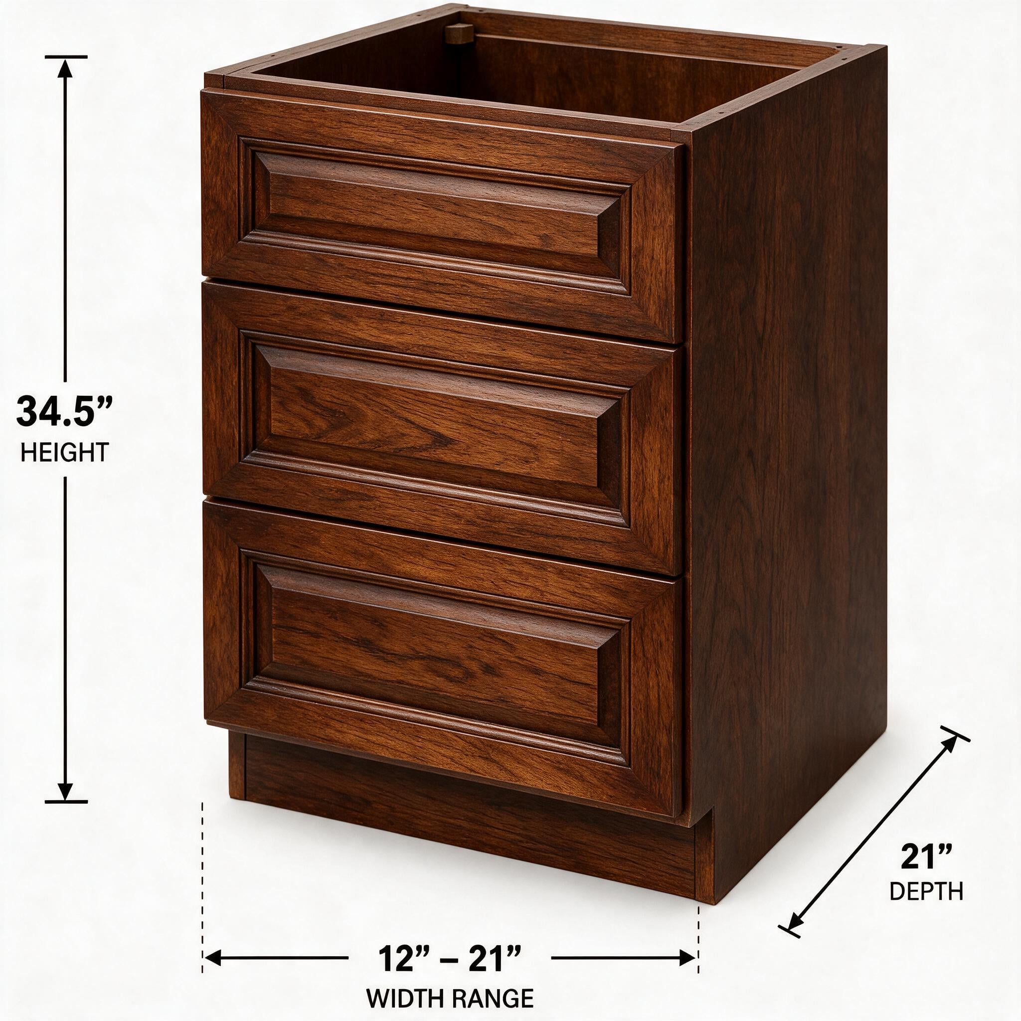Dark Caramel - Vanity Drawer Base (21"Depth) VDB12
