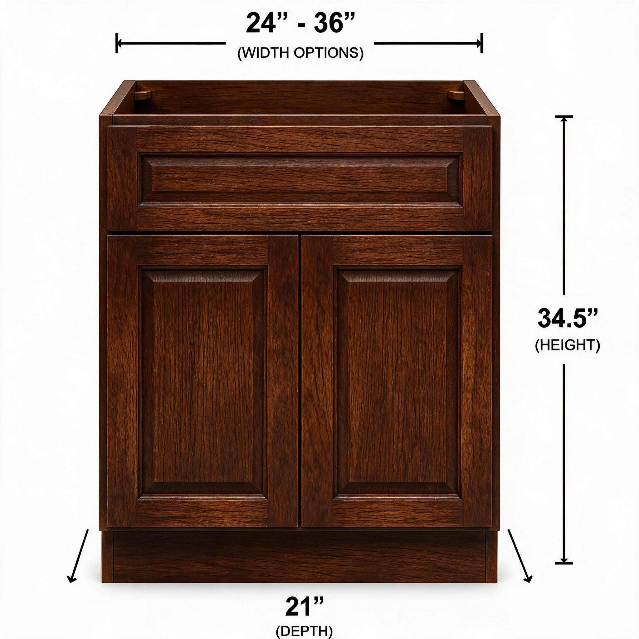 Dark Caramel - Vanity Sink Base (21"Depth) VSB24