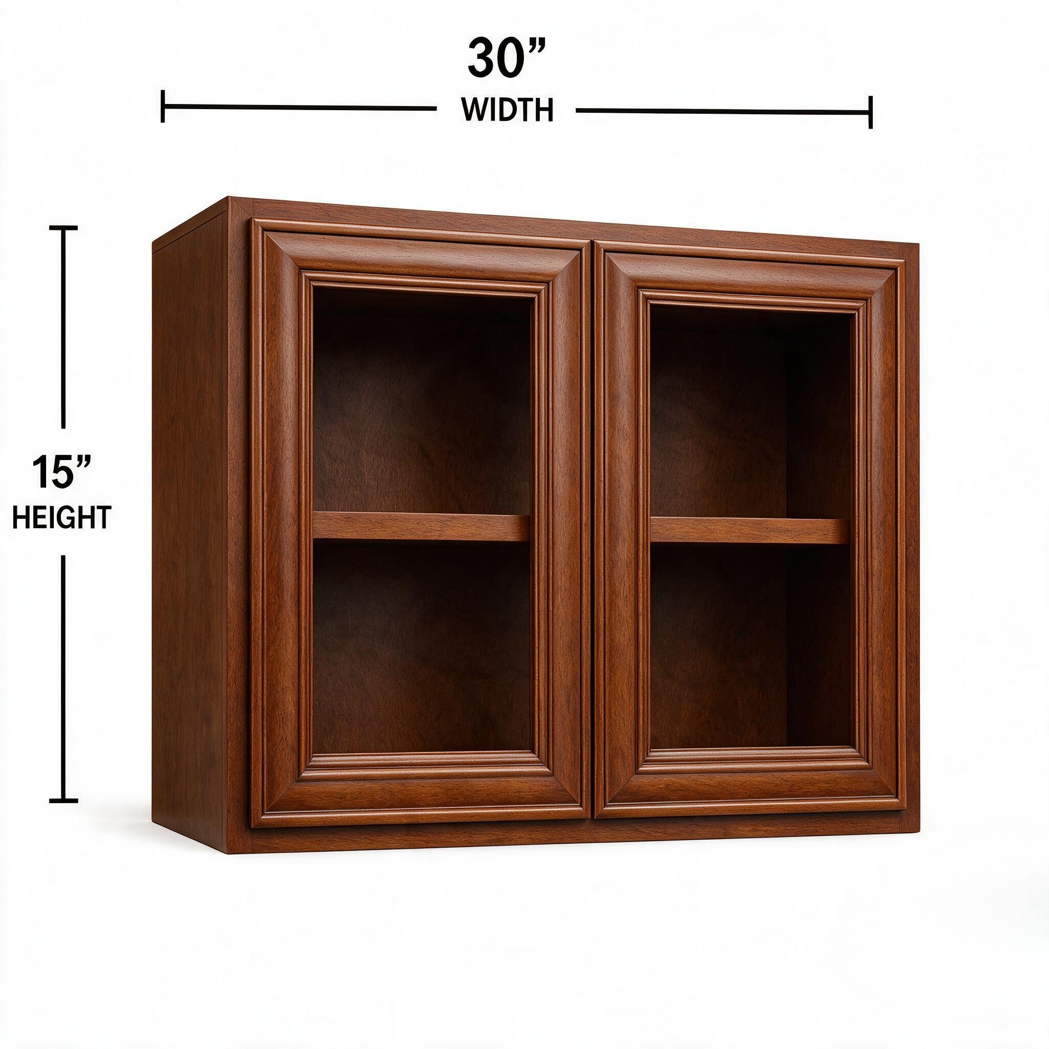 Dark Caramel - Wall Glass WG3015 (2 DOORS INCLUDED)