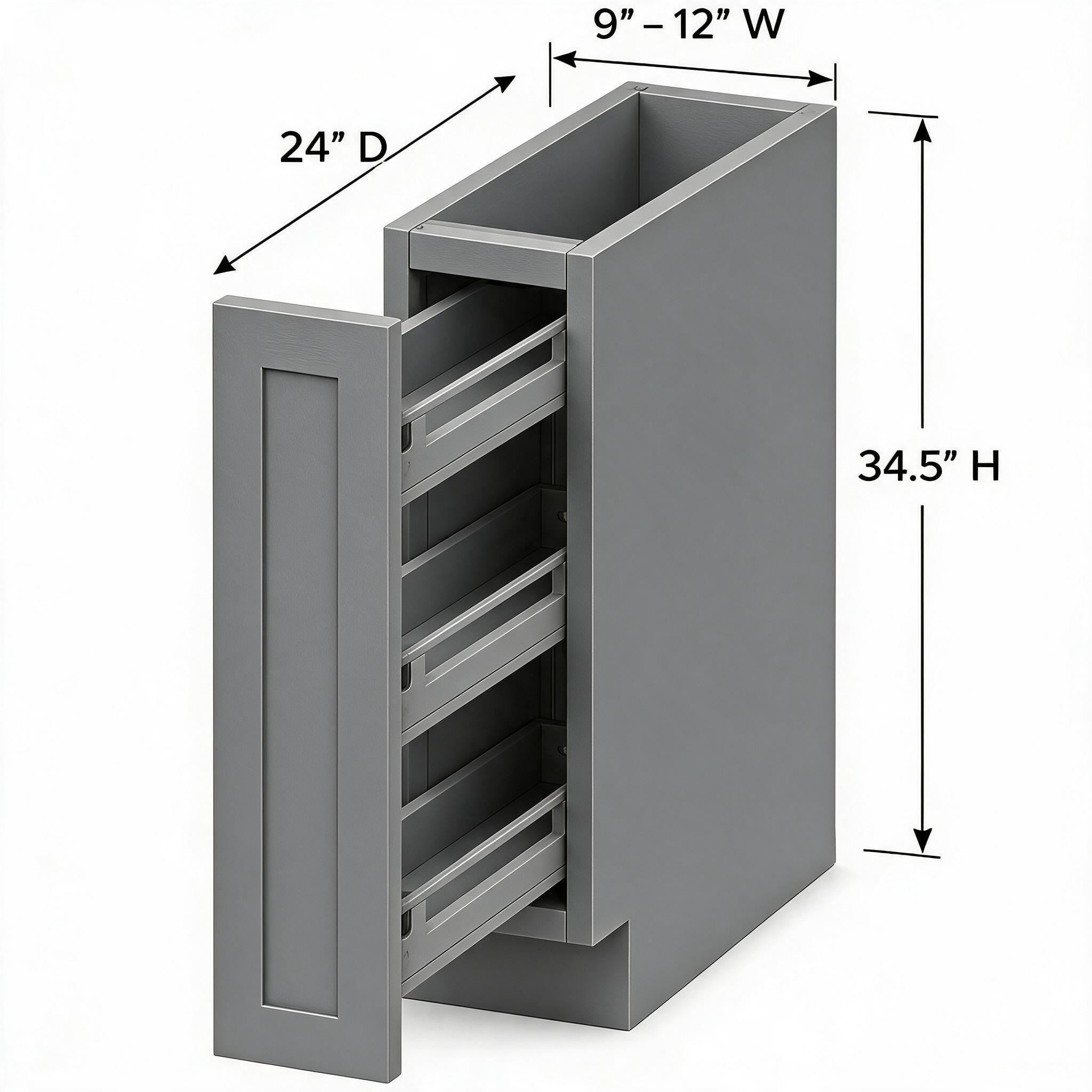 Gray Shaker - Base Spice Rack BSR09