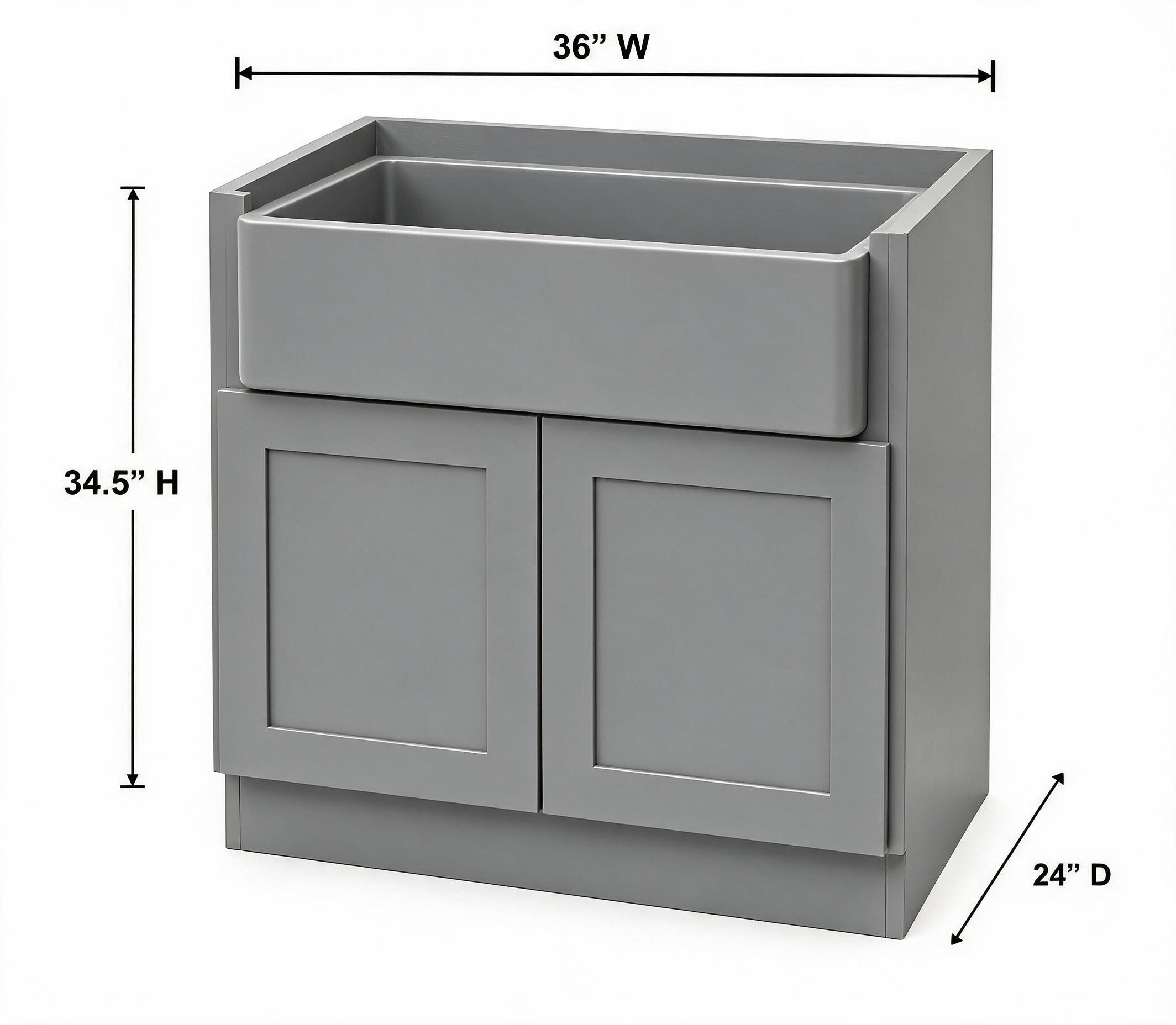 Gray Shaker - Farmhouse Sink Base FSB36