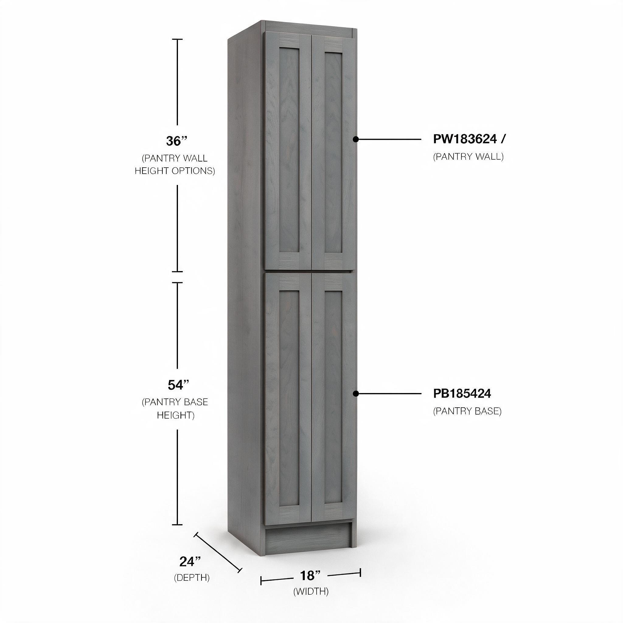 Gray Shaker - Pantry Base PB185424