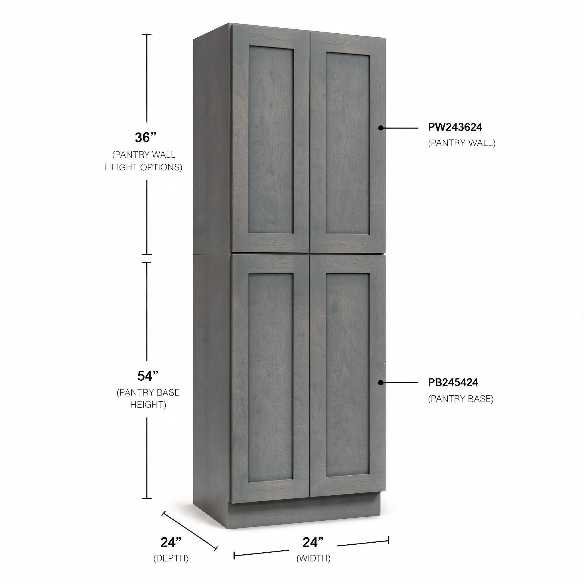 Gray Shaker - Pantry Base PB245424