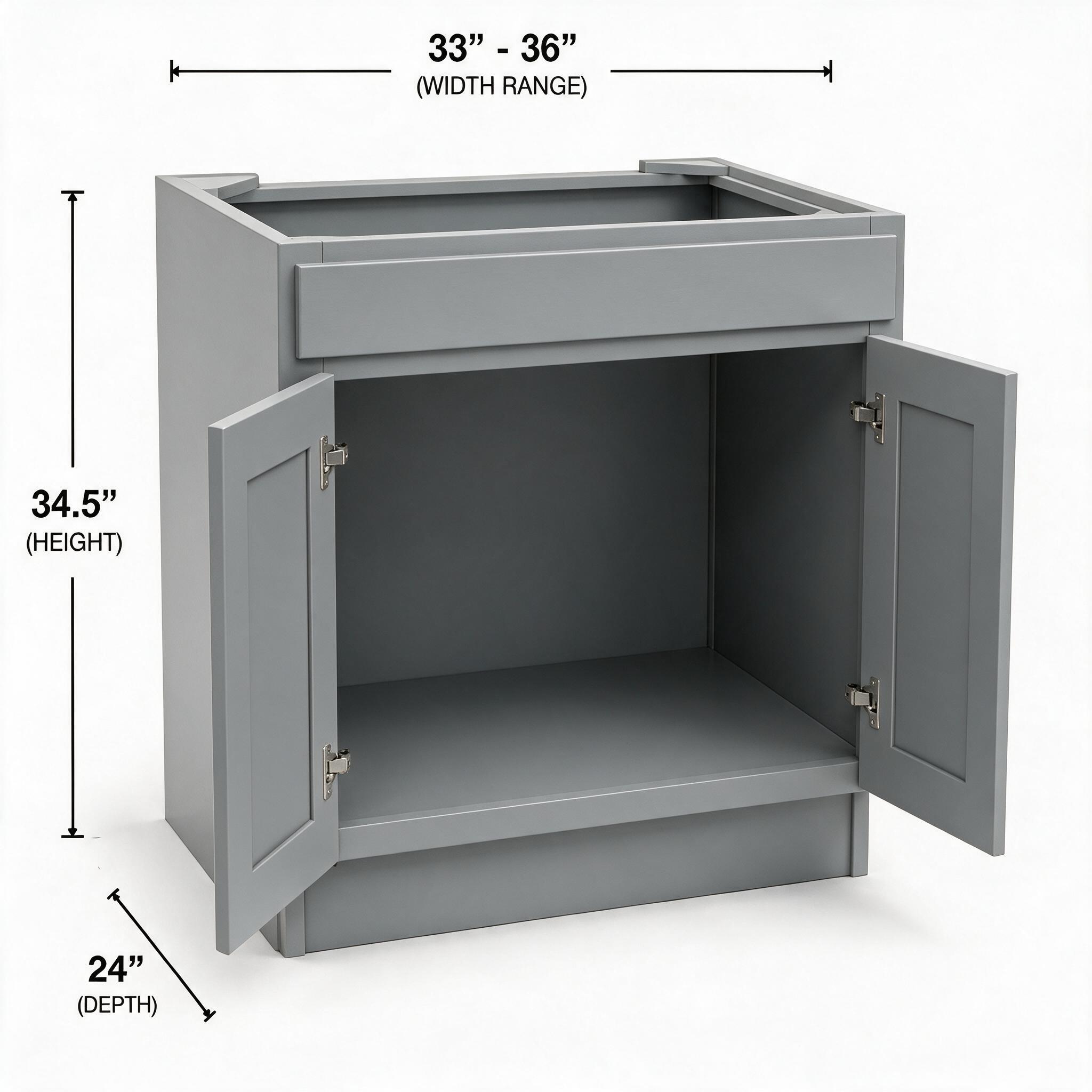 Gray Shaker - Sink Base SB33