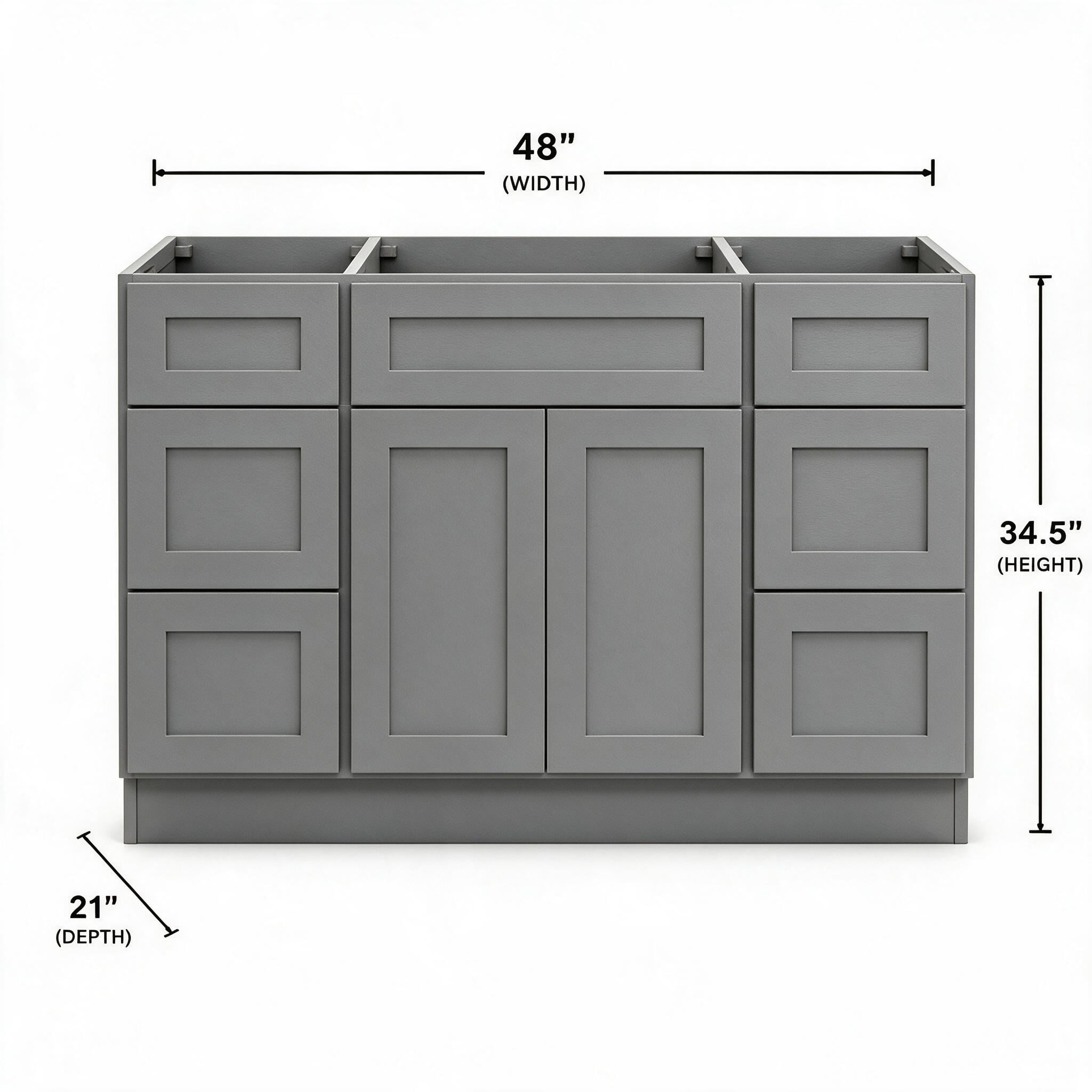 Gray Shaker - Vanity Combo (21"Depth) VSDB48