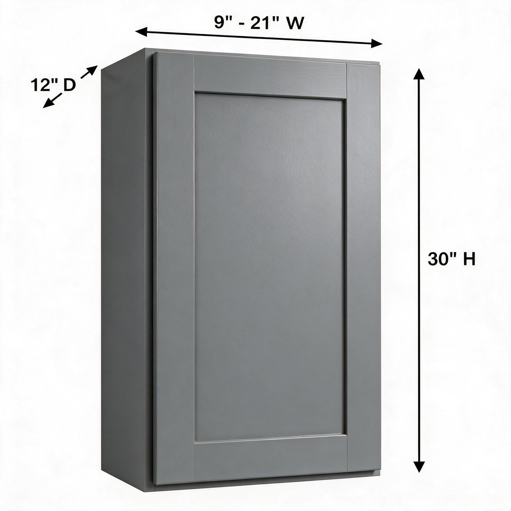 Gray Shaker - Wall End (12"Depth) WEC1230