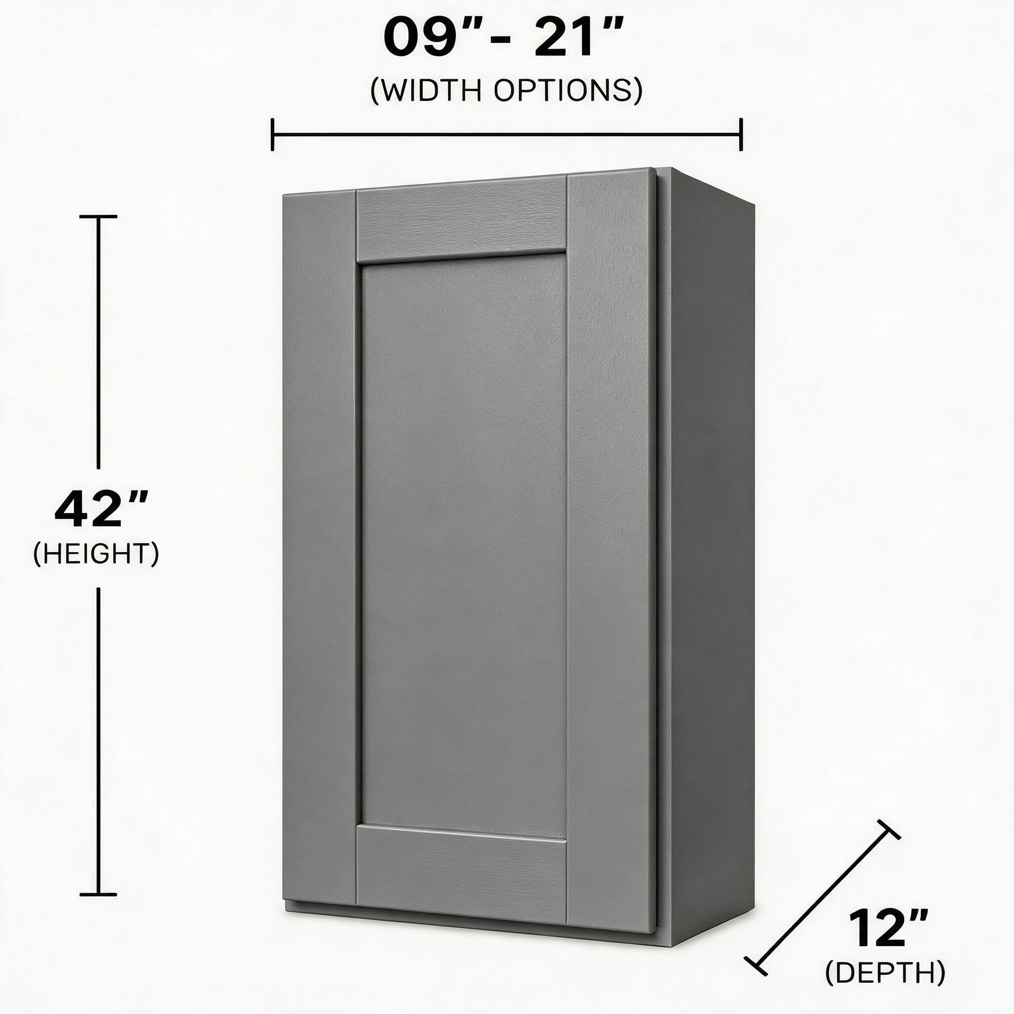 Gray Shaker - Wall End (12"Depth) WEC1242