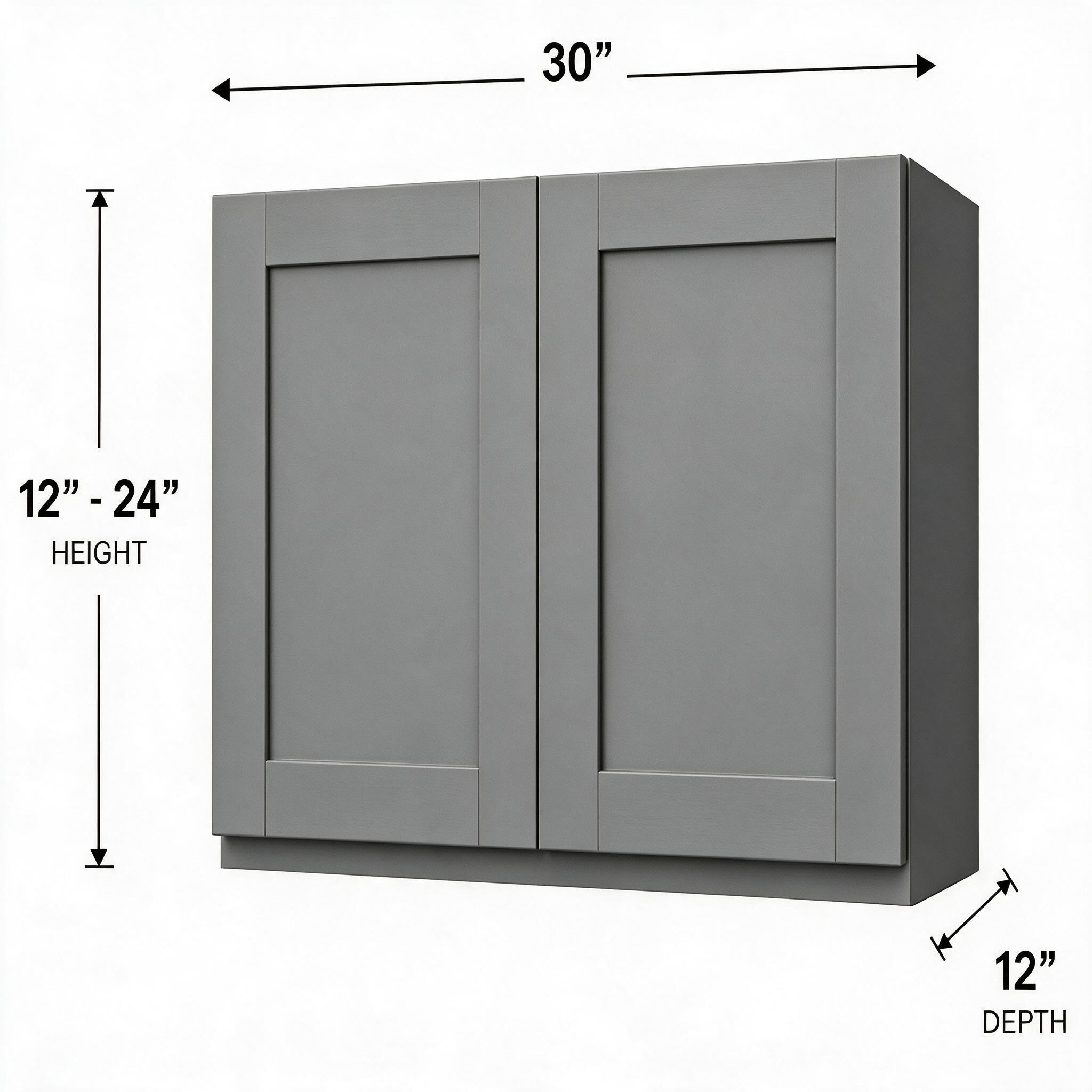 Gray Shaker - Wall Bridge (12"Depth) W3012