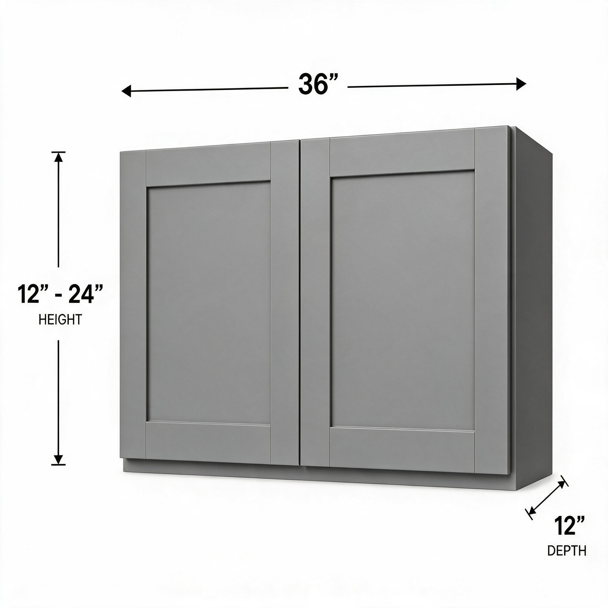 Gray Shaker - Wall Bridge (12"Depth) W3624