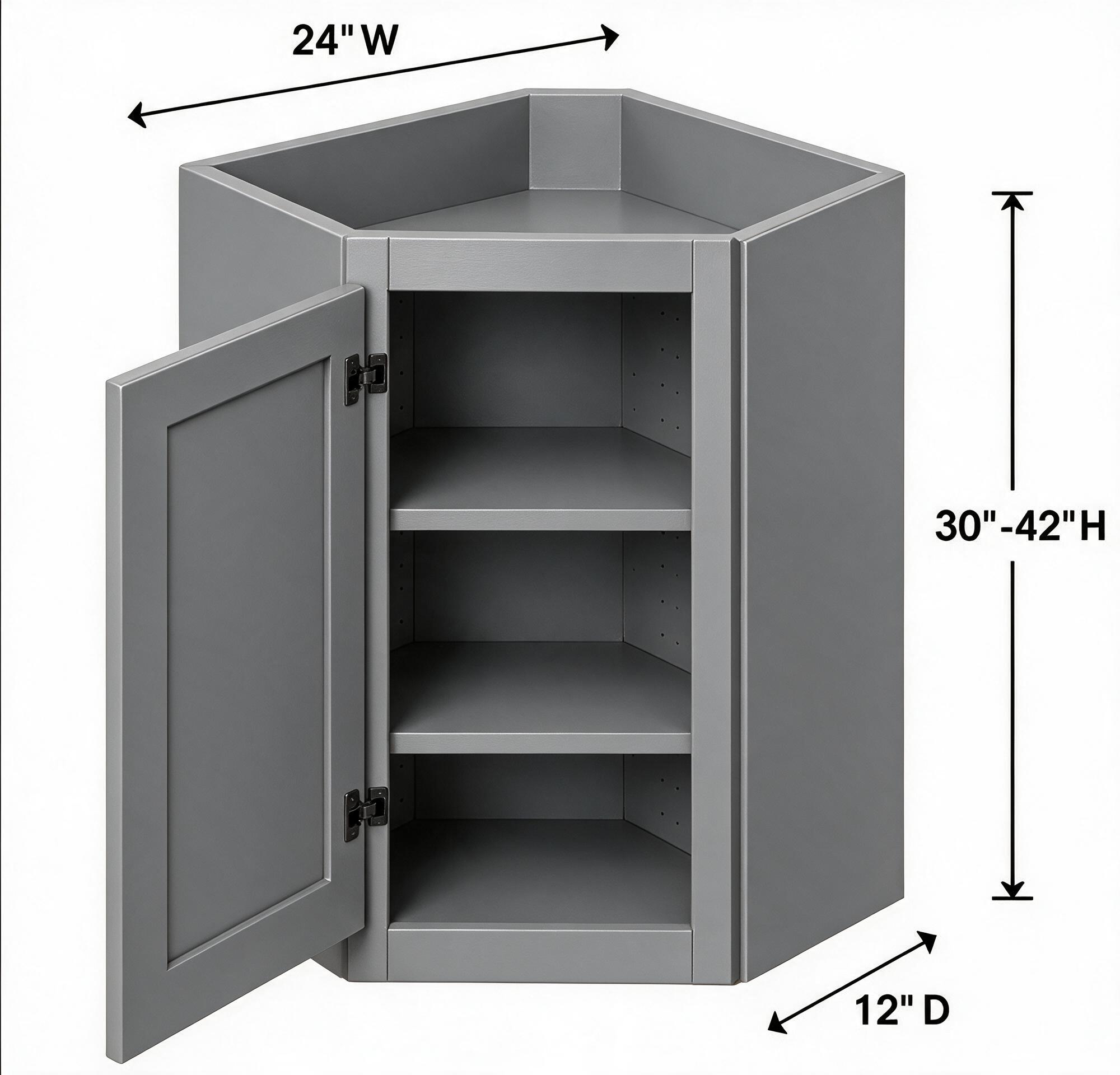 Gray Shaker - Wall Diagonal (12"Depth) WDC2430