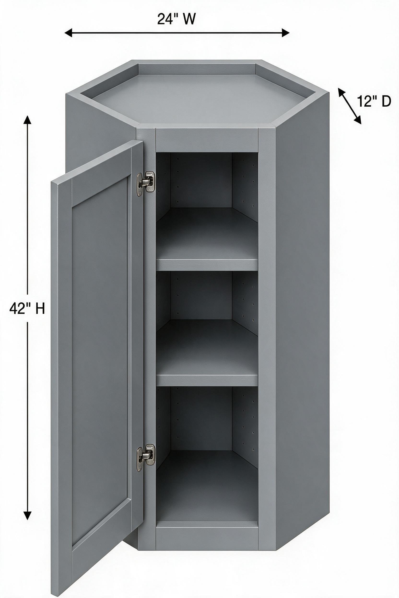 Gray Shaker - Wall Diagonal (12"Depth) WDC2442