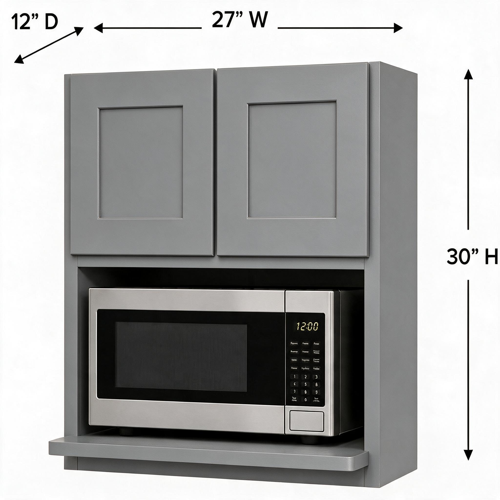 Gray Shaker - Wall Microwave (12"Depth) WM2730