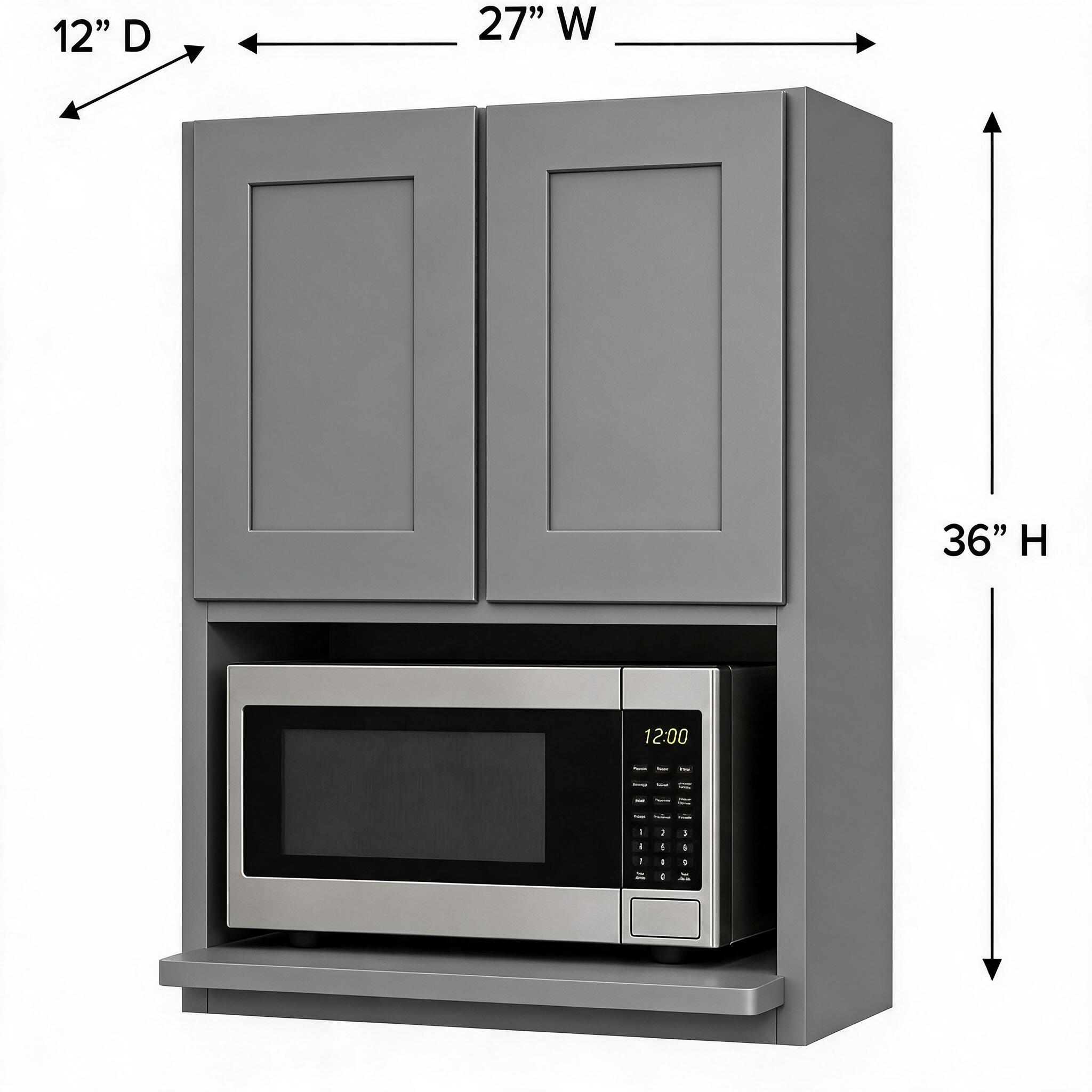 Gray Shaker - Wall Microwave (12"Depth) WM2736