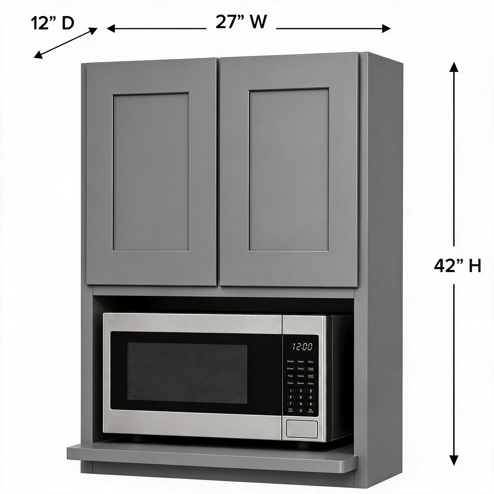 Gray Shaker - Wall Microwave (12"Depth) WM2742