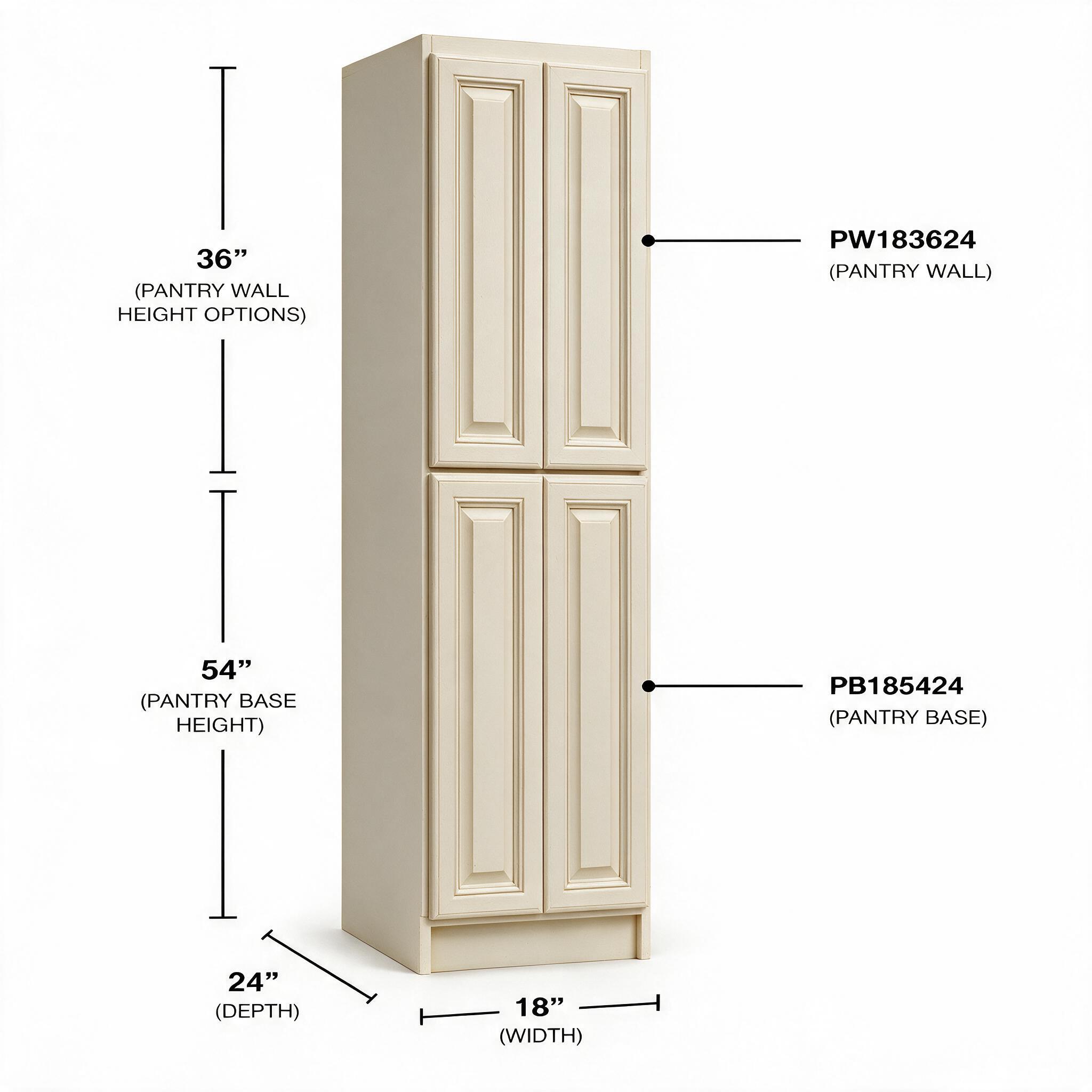 Antique White - Pantry Base PB185424