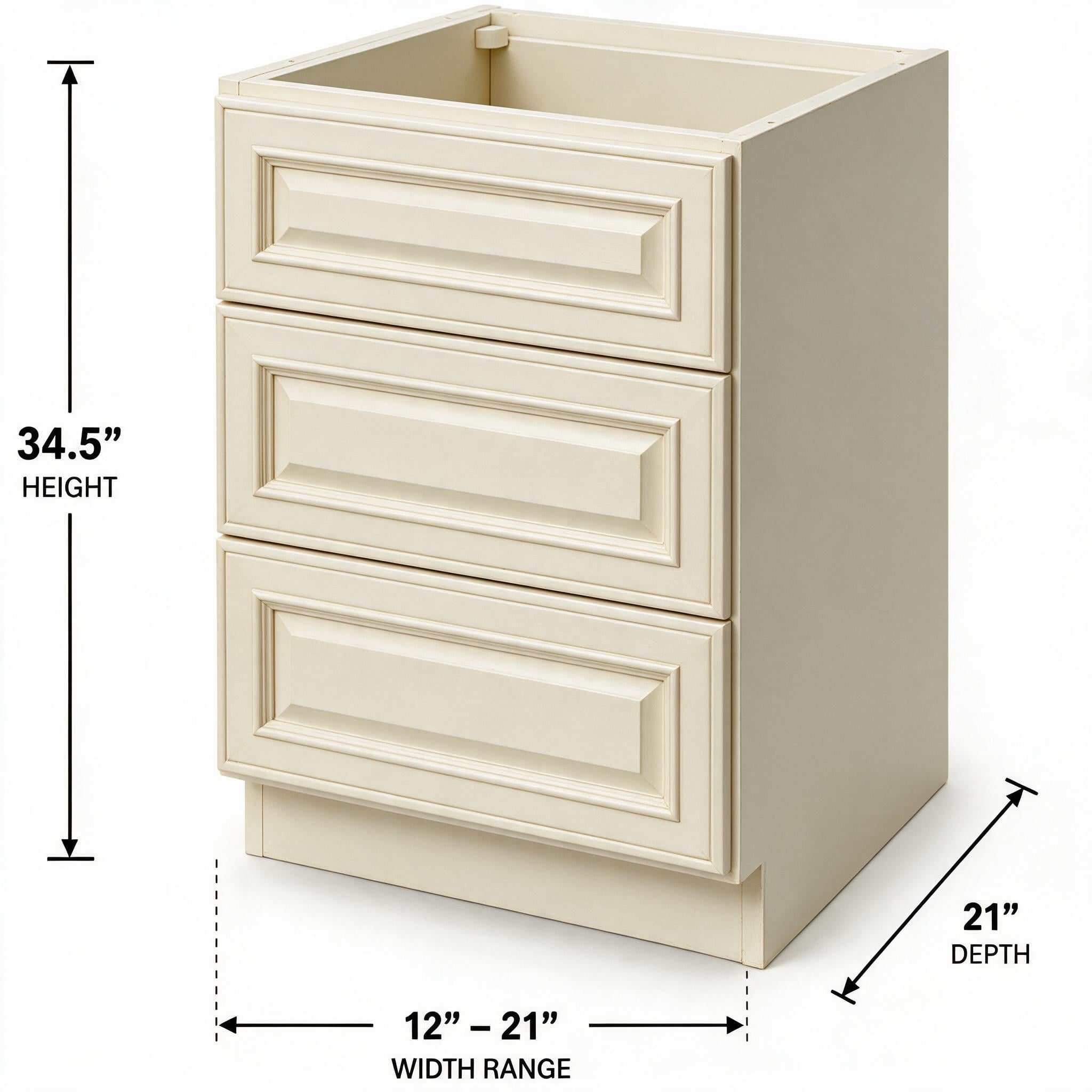 Antique White - Vanity Drawer Base (21"Depth) VDB12