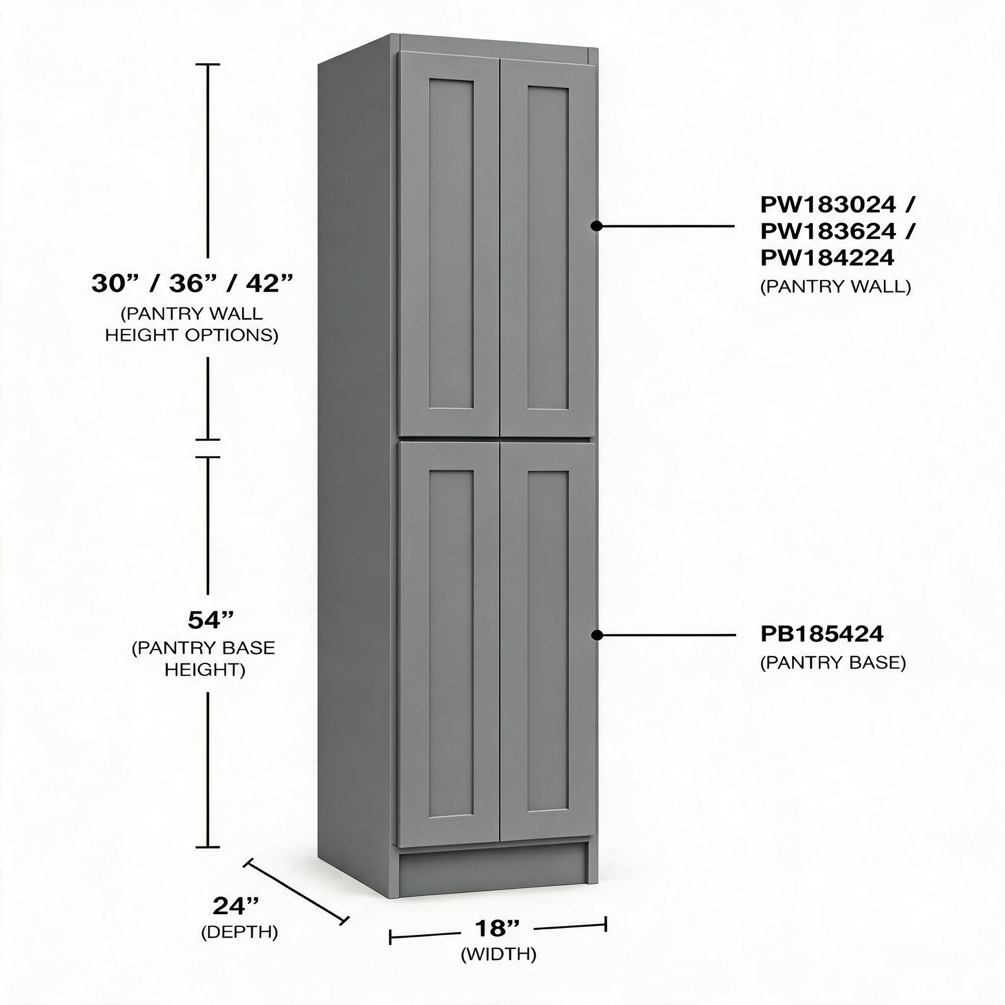 Smoky Gray - Pantry Base PB185424