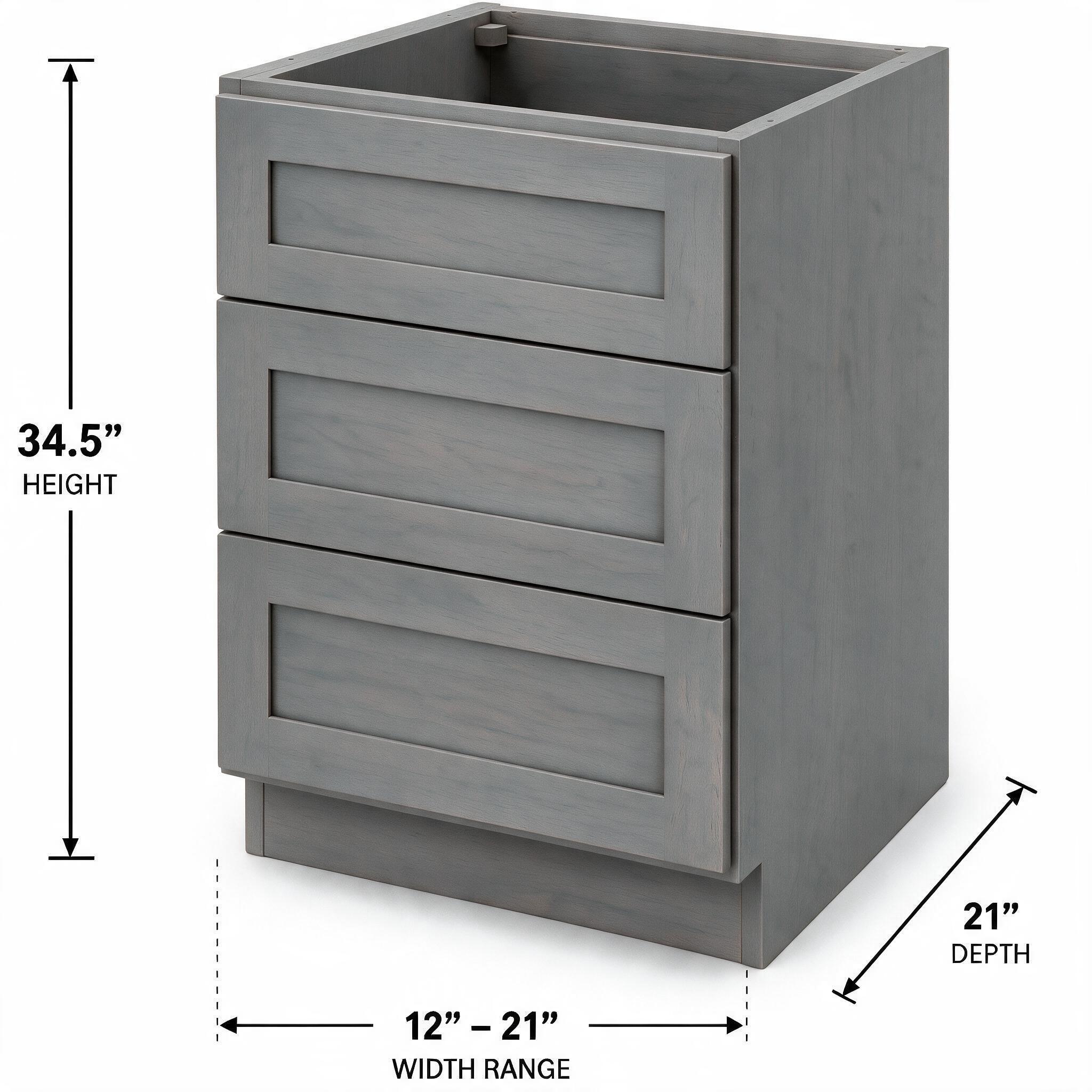 Smoky Gray - Vanity Drawer Base (21"Depth) VDB12