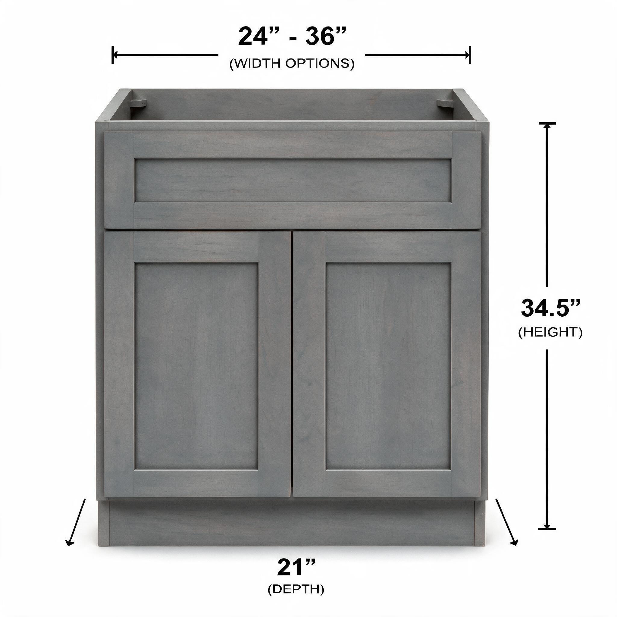 Smoky Gray - Vanity Sink Base (21"Depth) VSB24