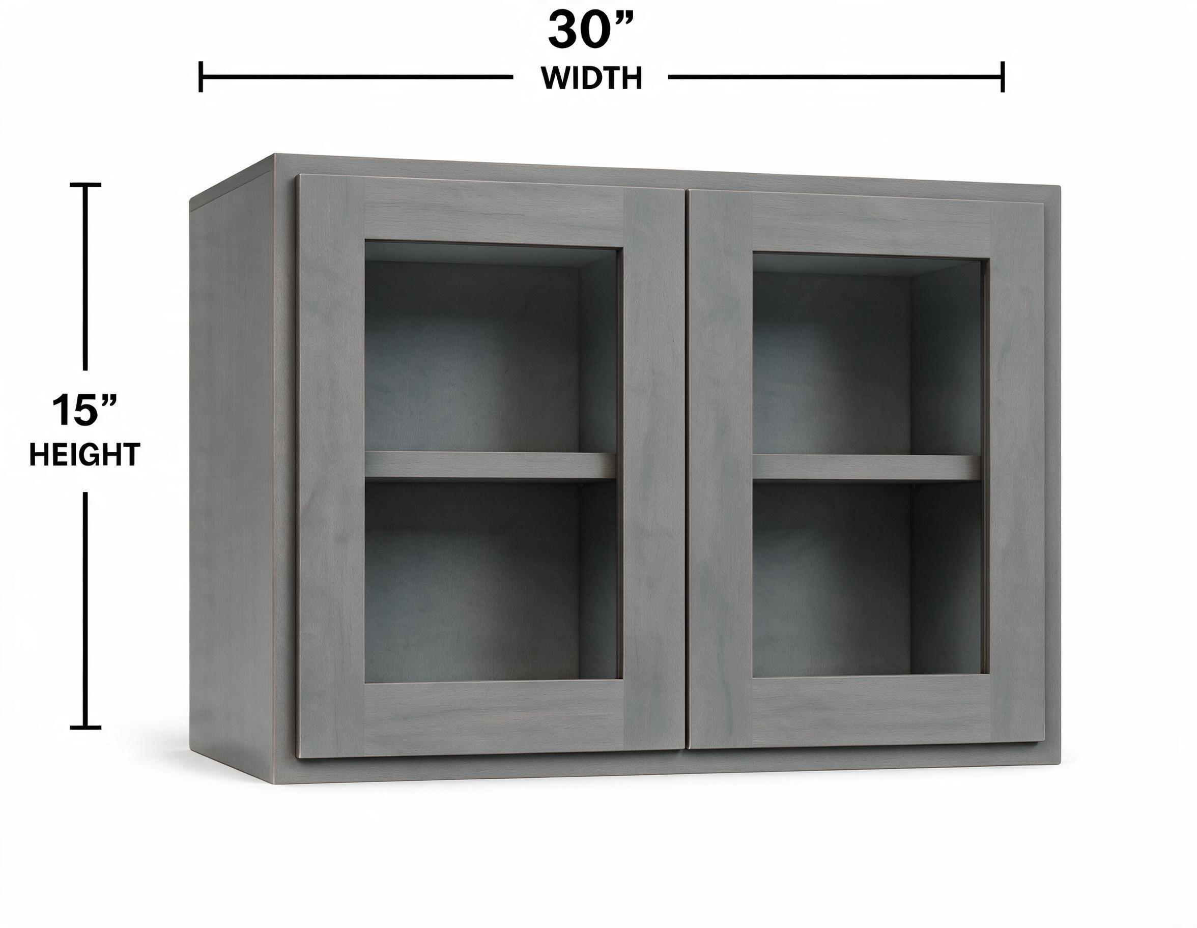 Smoky Gray - Wall Glass WG3015 (2 DOORS INCLUDED)
