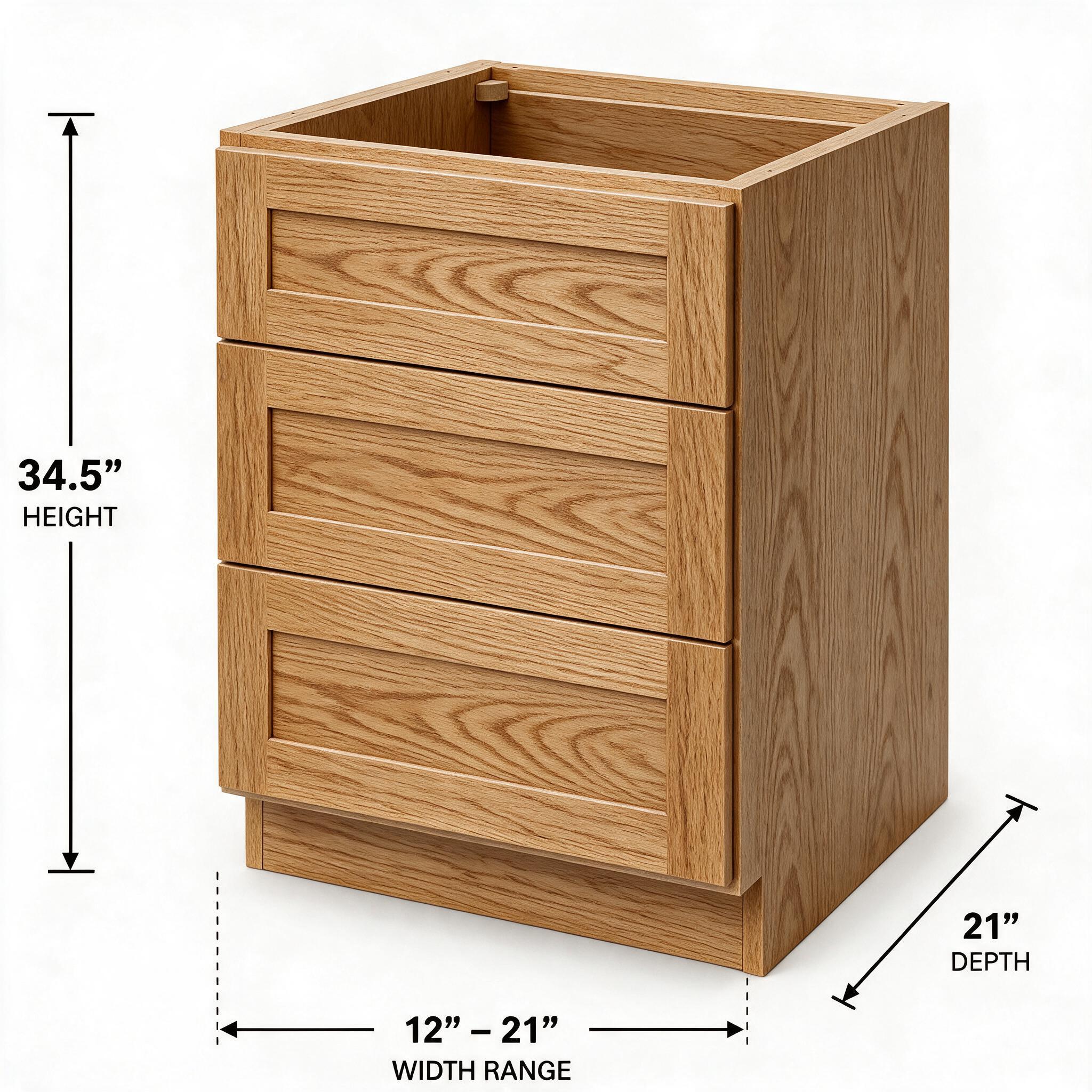 White Oak - Vanity Drawer Base (21"Depth) VDB12