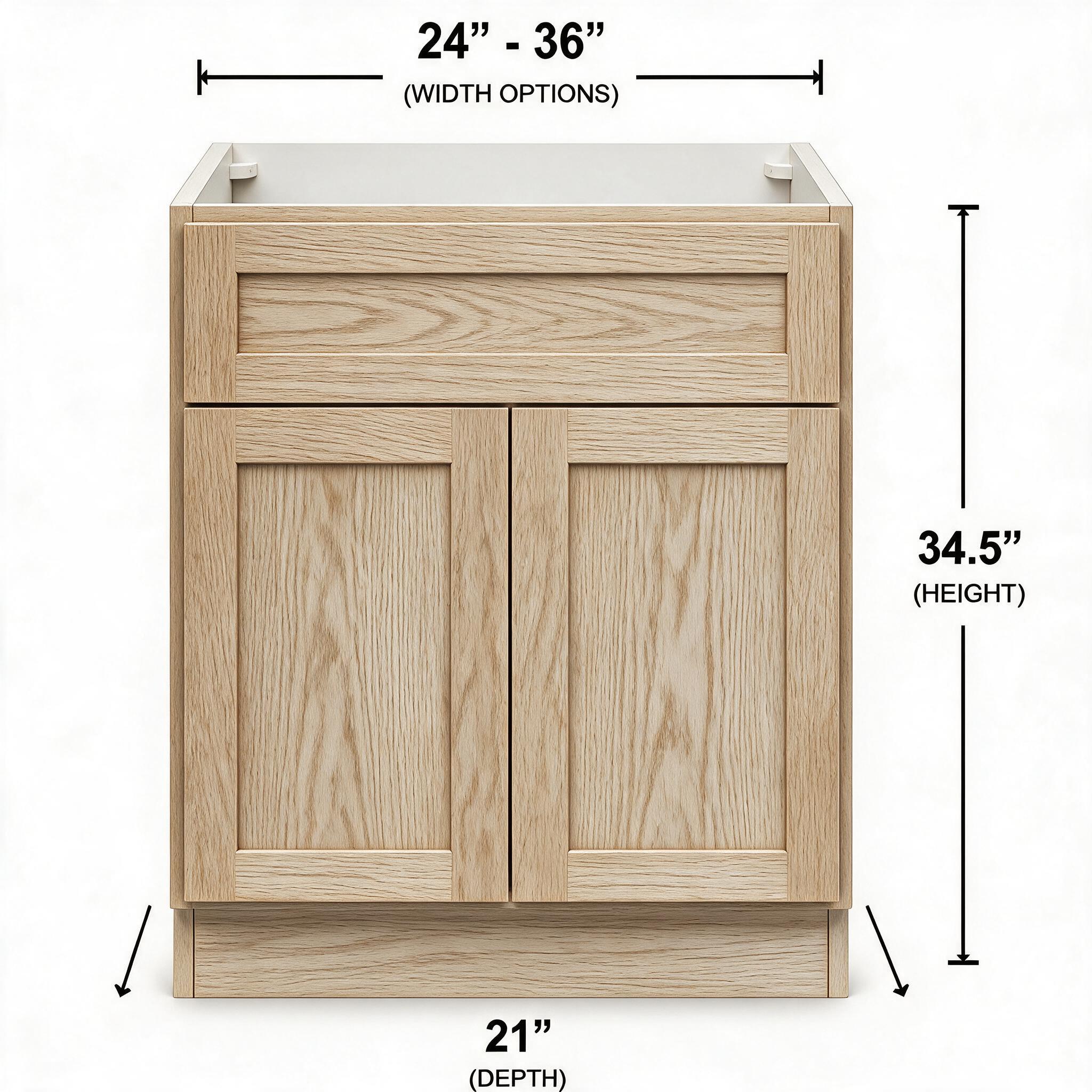 White Oak - Vanity Sink Base (21"Depth) VSB24