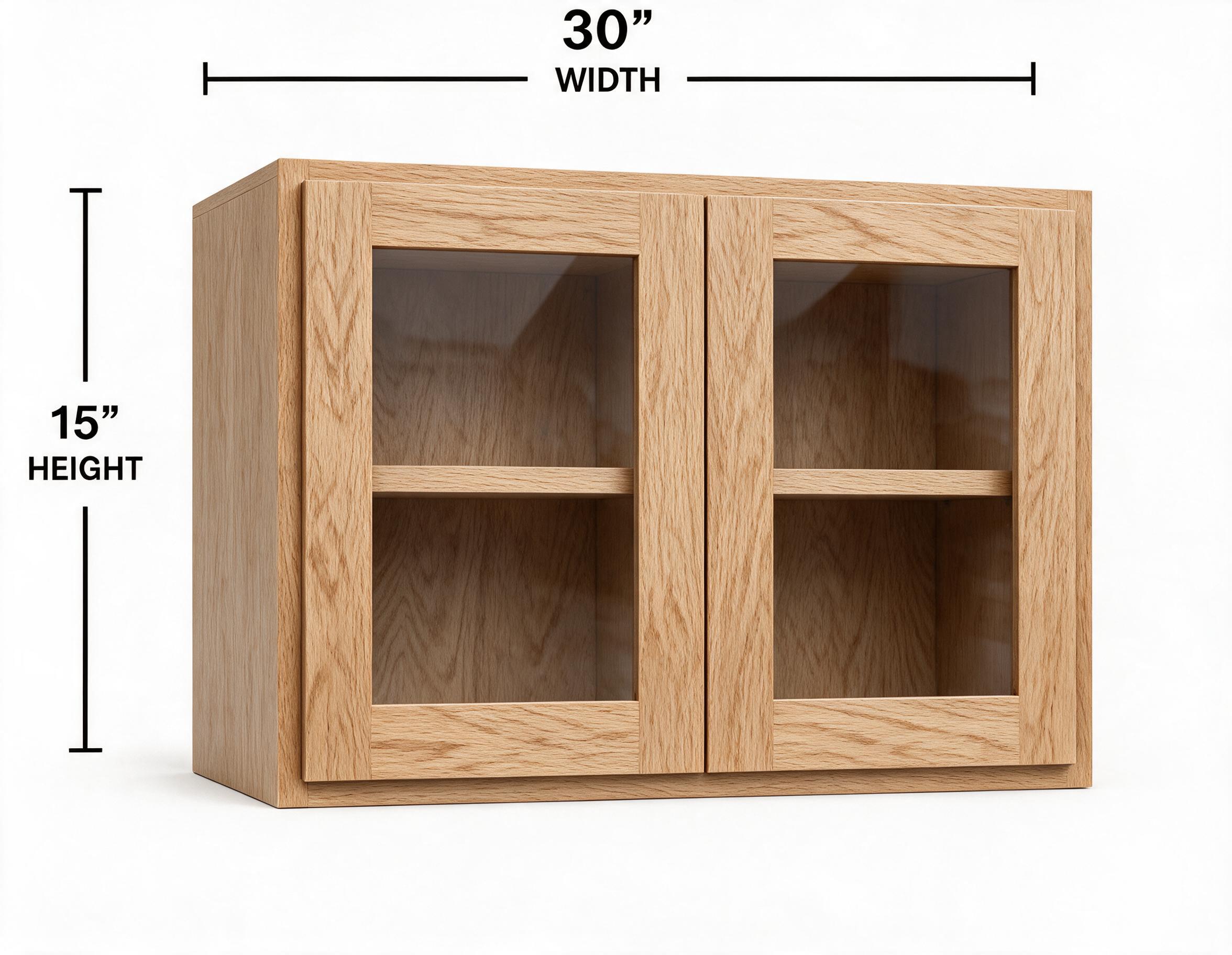 White Oak - Wall Glass WG3015 (2 DOORS INCLUDED)